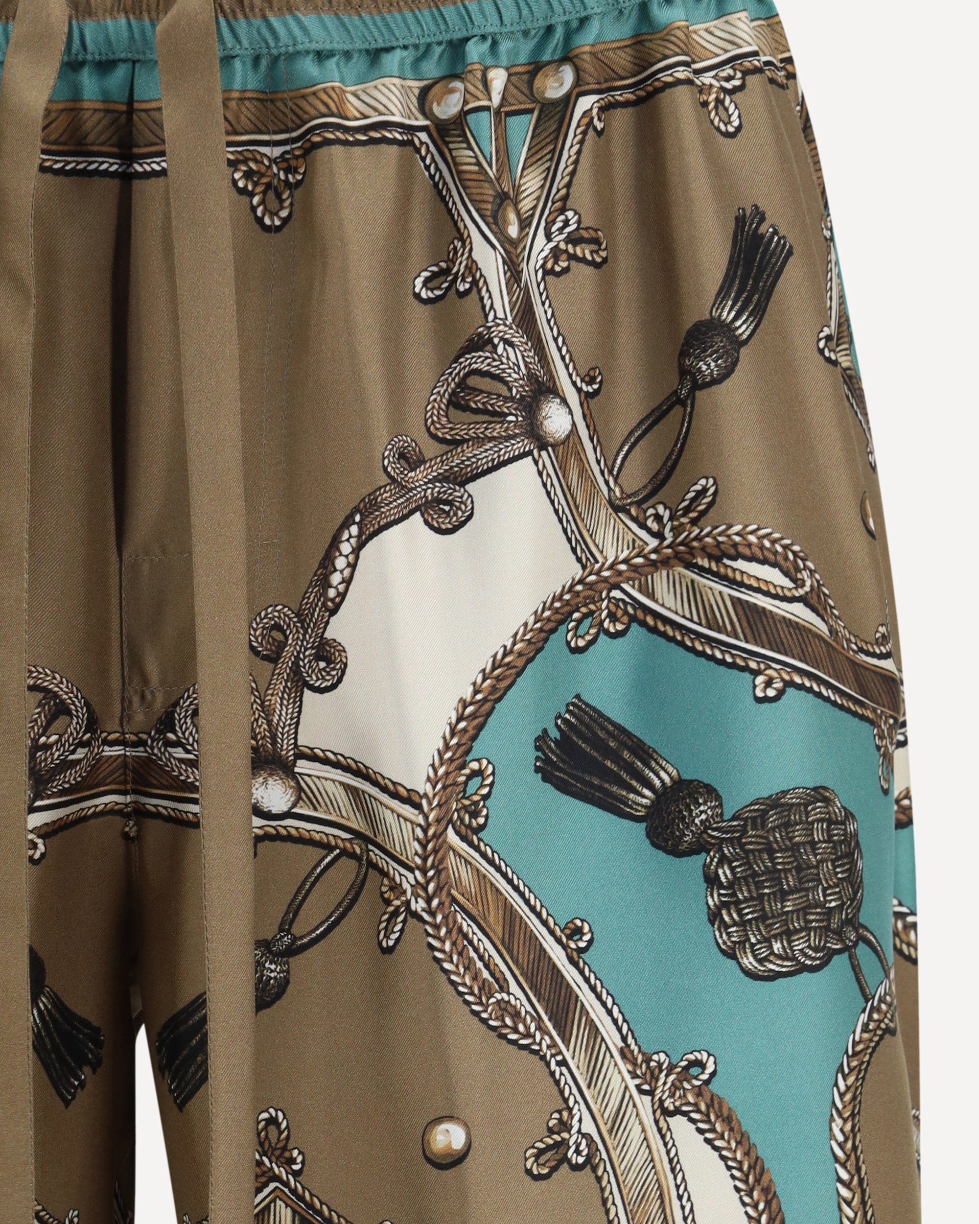 Dolce & Gabbana Vanity Bermuda Shorts In Washed Silk Twill With Cargo Print