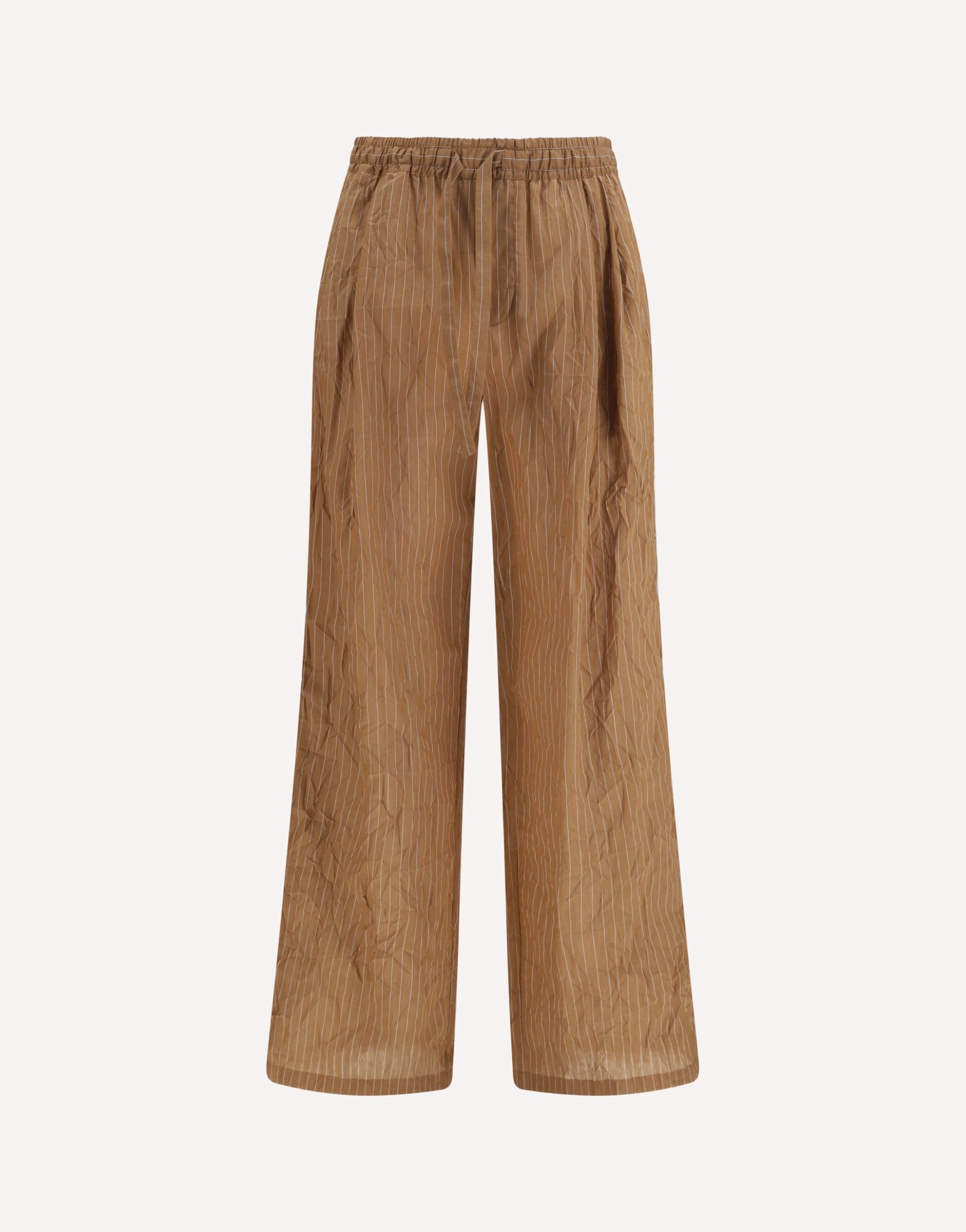 Dolce & Gabbana Vanity Pants In Striped Froissé Fabric