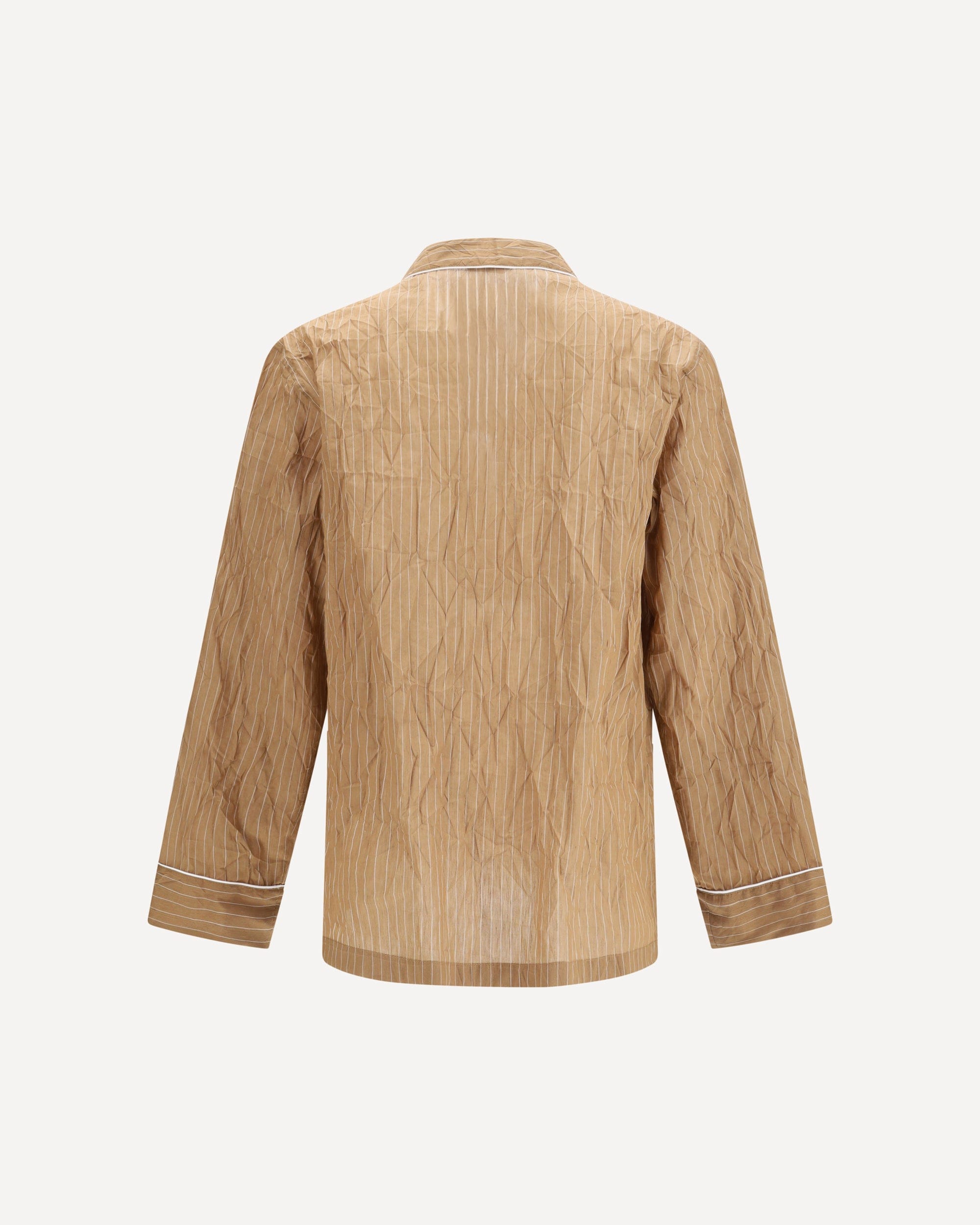 Vanity Shirt-Style Robe In Froissé Striped - alternate view