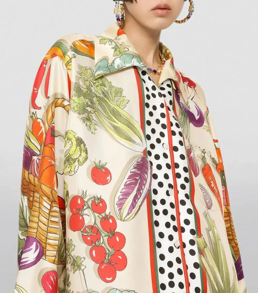 Dolce & Gabbana Vegetable-Print Twill Shirt