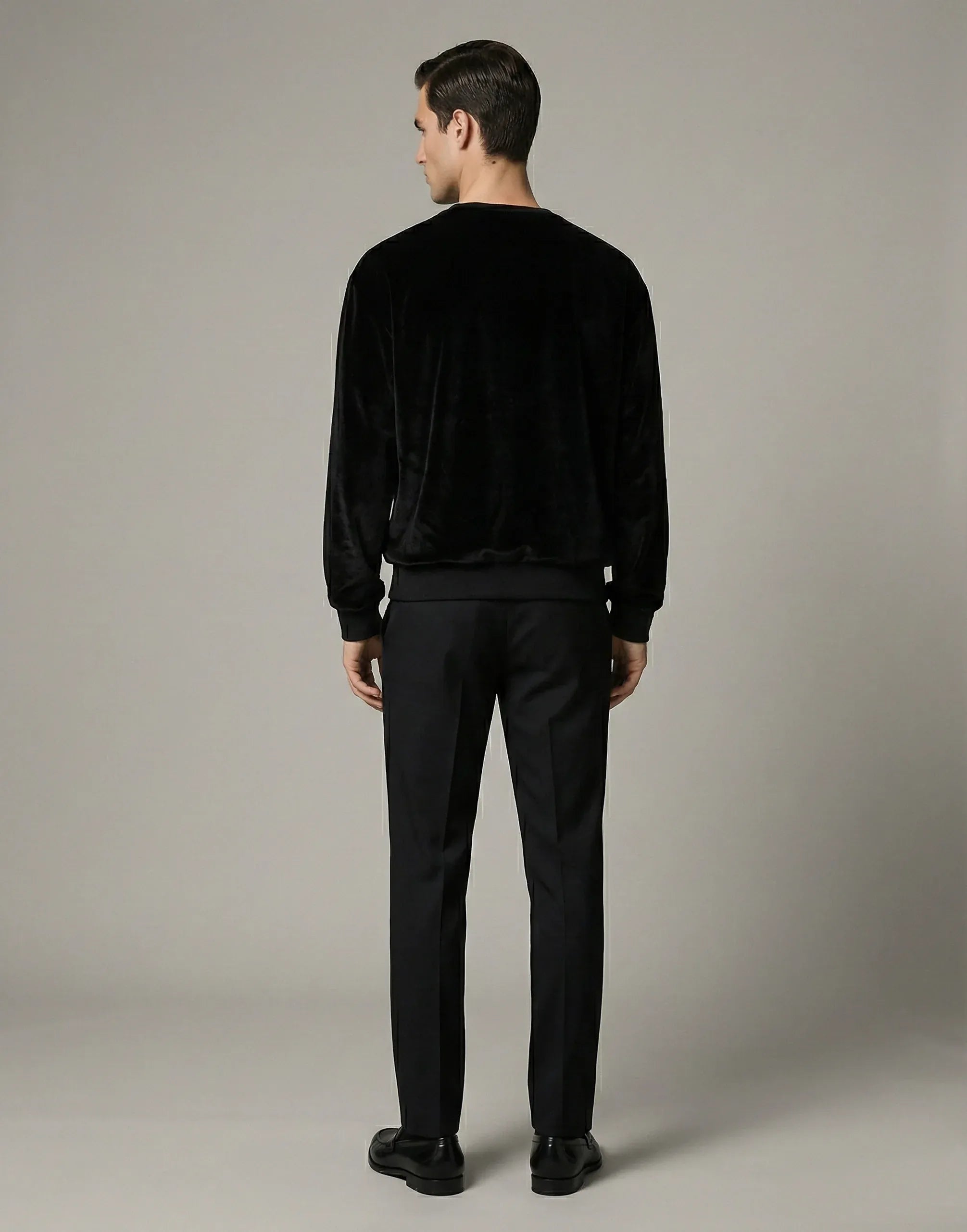 Dolce & Gabbana Velvet DG Milano Logo Crew Neck Sweatshirt