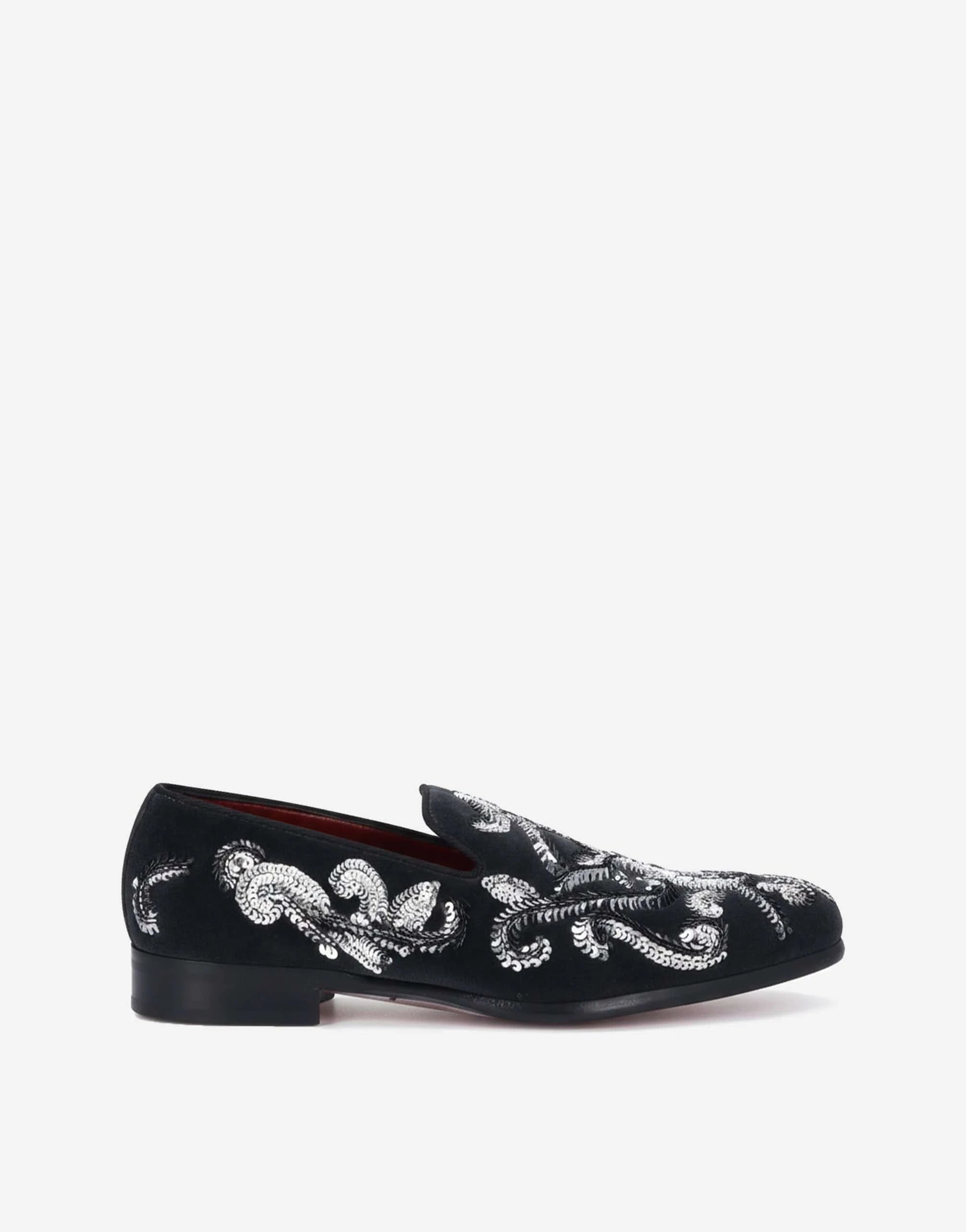 Dolce & Gabbana Velvet Sequined Loafers