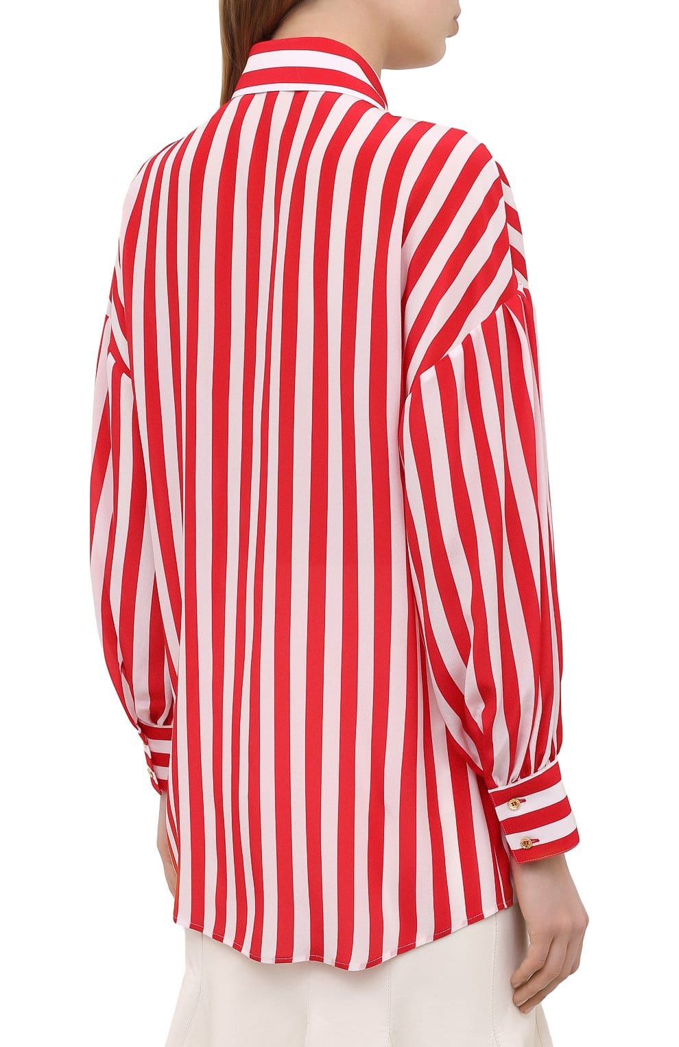 Dolce & Gabbana Vertical Stripe Silk Button Shirt