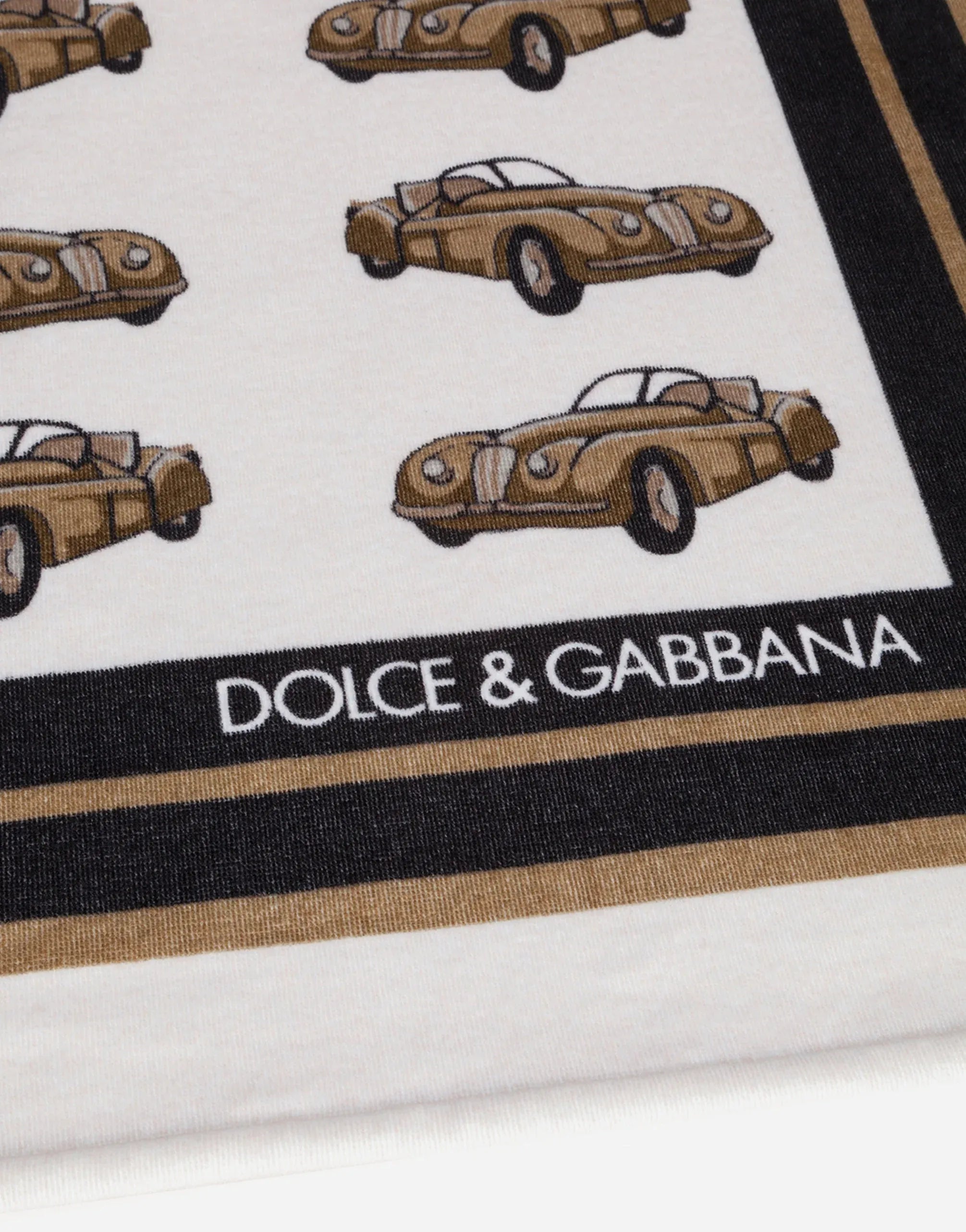 Dolce & Gabbana 复古汽车印花纯棉沙滩毛巾