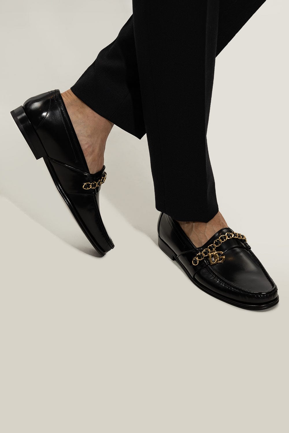 Dolce & Gabbana Visconti Leather Slippers