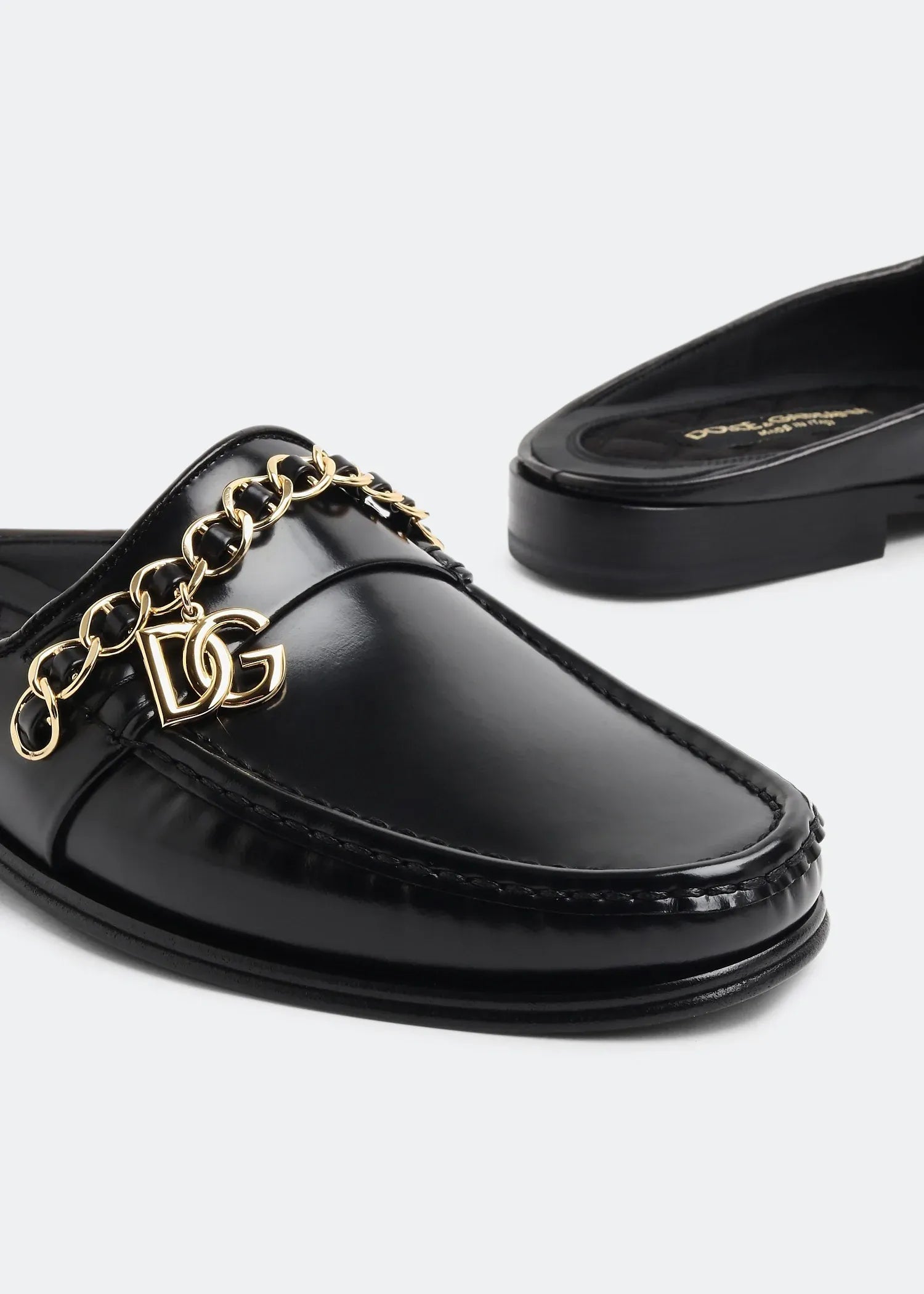 Dolce & Gabbana Visconti Leather Slippers