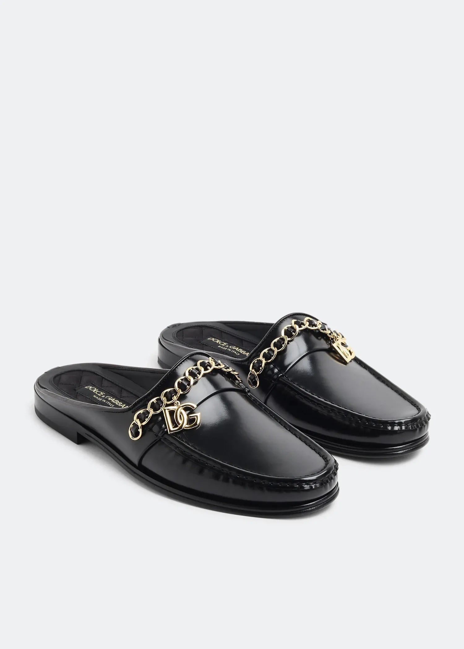 Dolce & Gabbana Visconti Leather Slippers