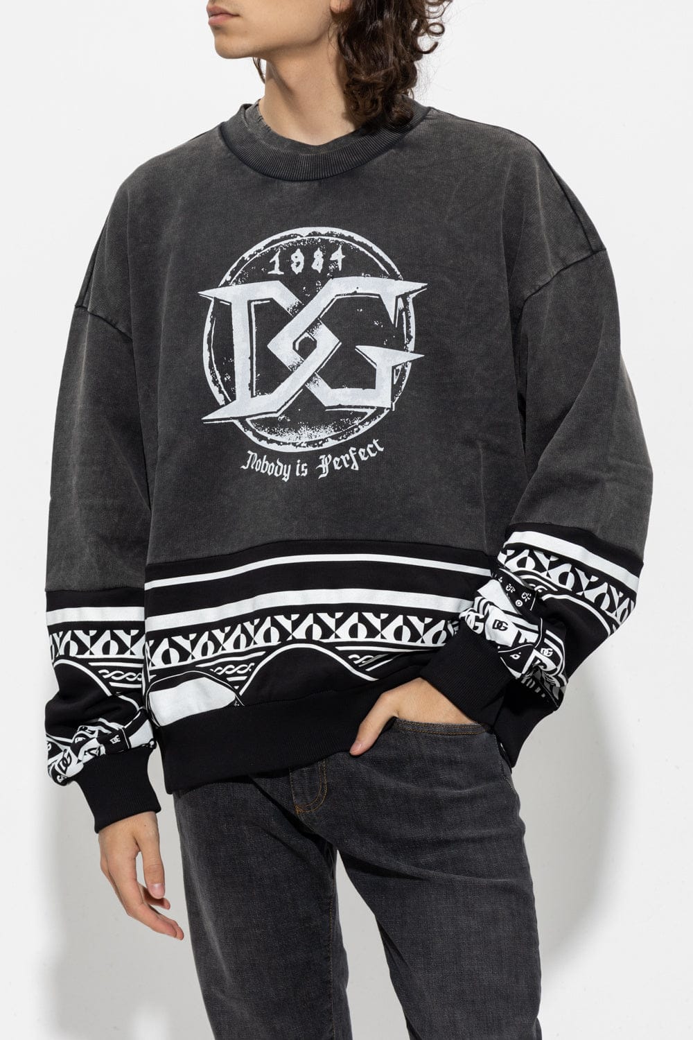 Dolce & Gabbana Washed Black Logo Sweatshirt