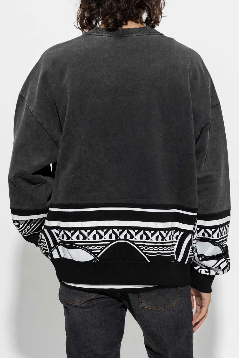 Dolce & Gabbana Washed Black Logo Sweatshirt