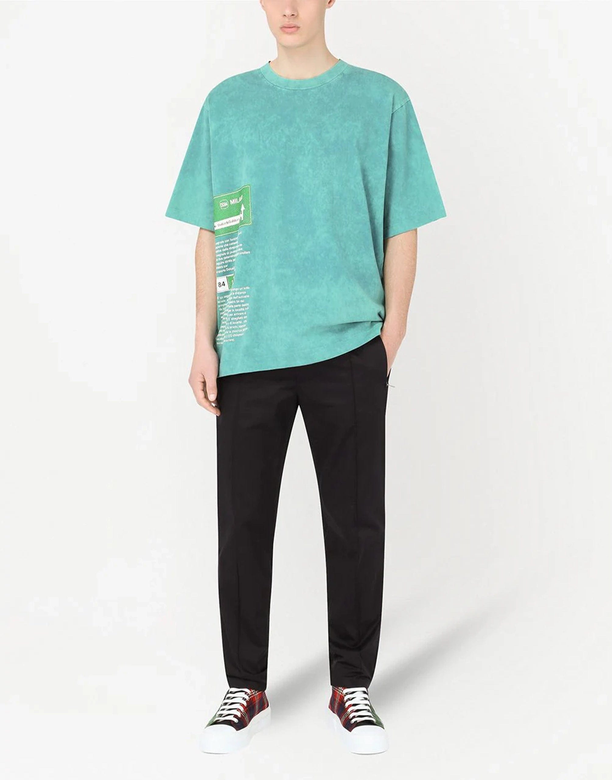 Dolce & Gabbana Washed Cotton T-Shirt With Print