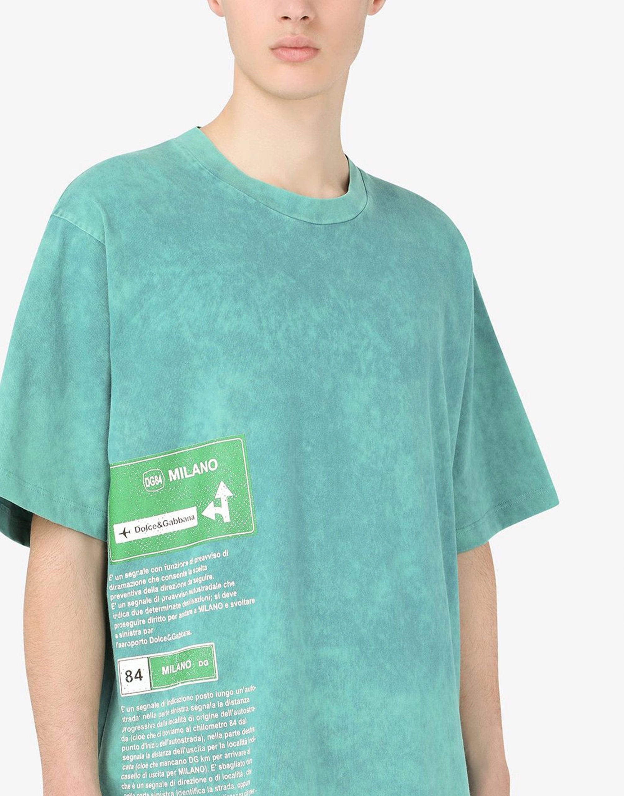 Dolce & Gabbana Washed Cotton T-Shirt With Print