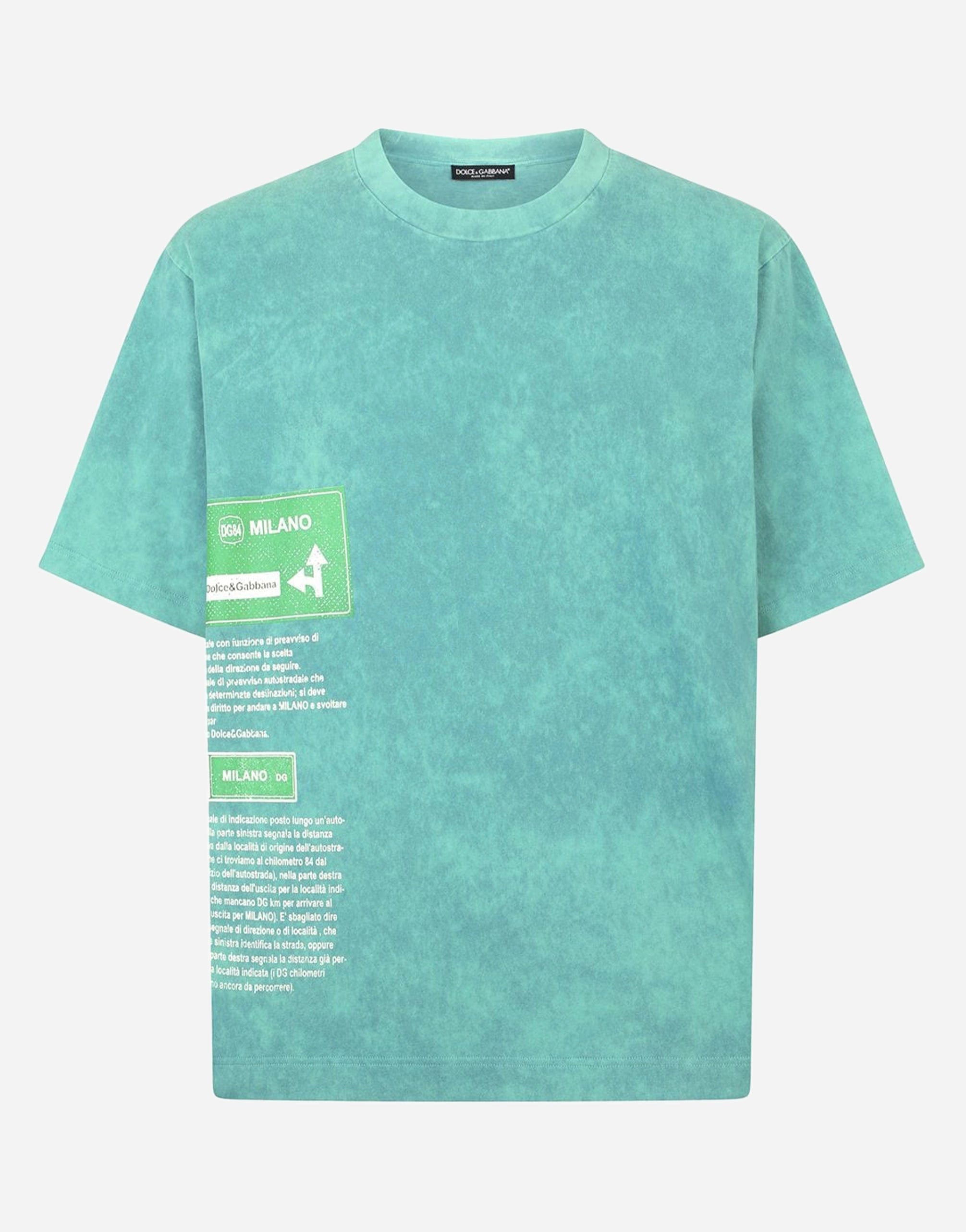 Dolce & Gabbana Washed Cotton T-Shirt With Print