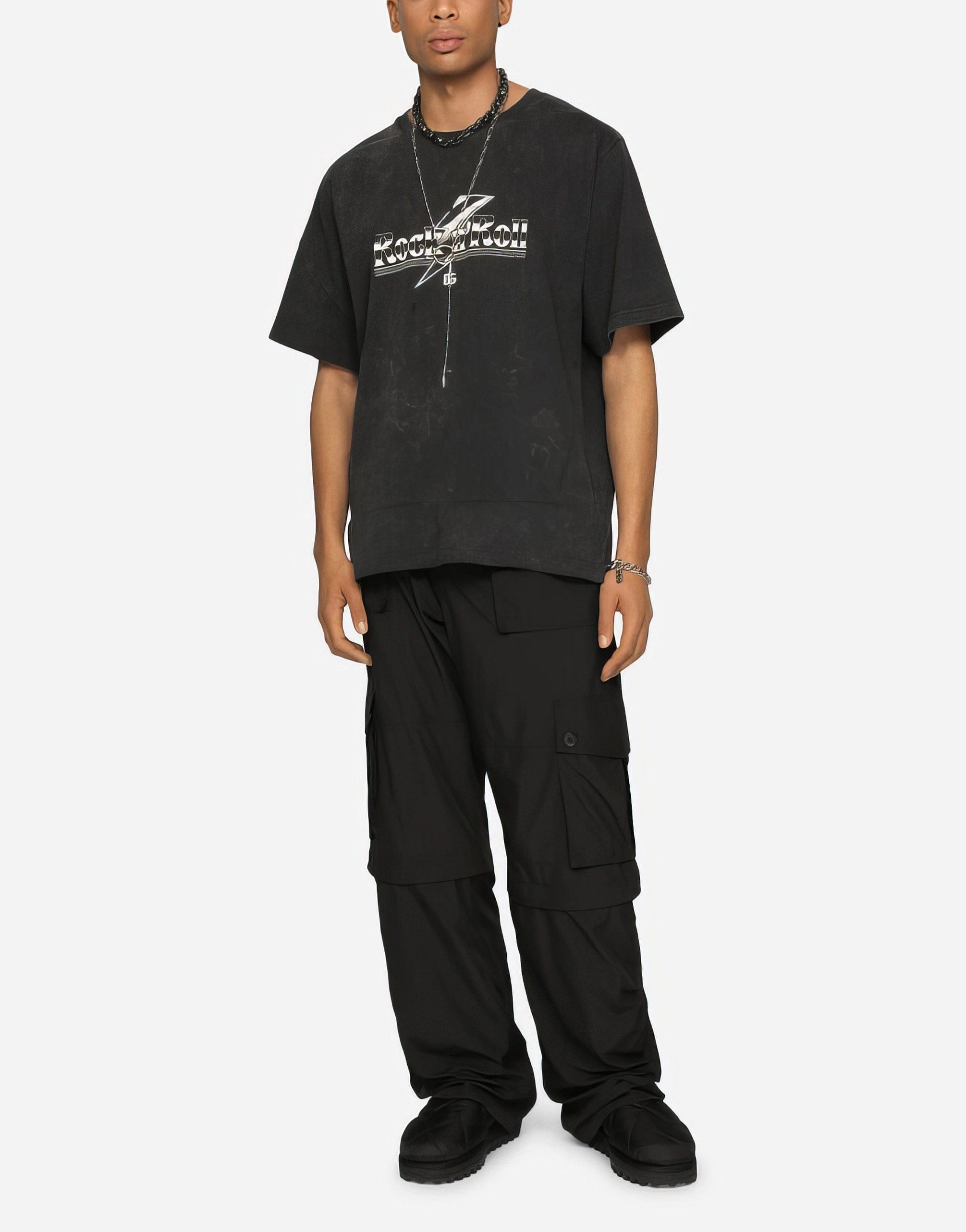 Dolce & Gabbana Washed cotton T-shirt with print