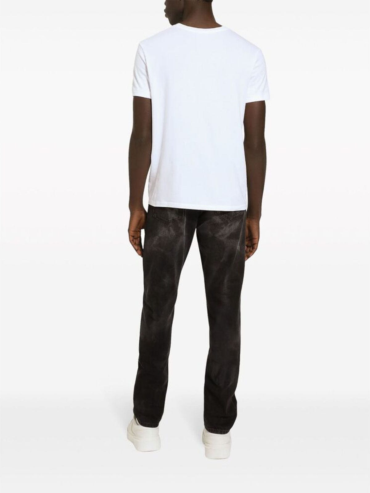 Dolce & Gabbana Washed Logo Patch Denim Jeans