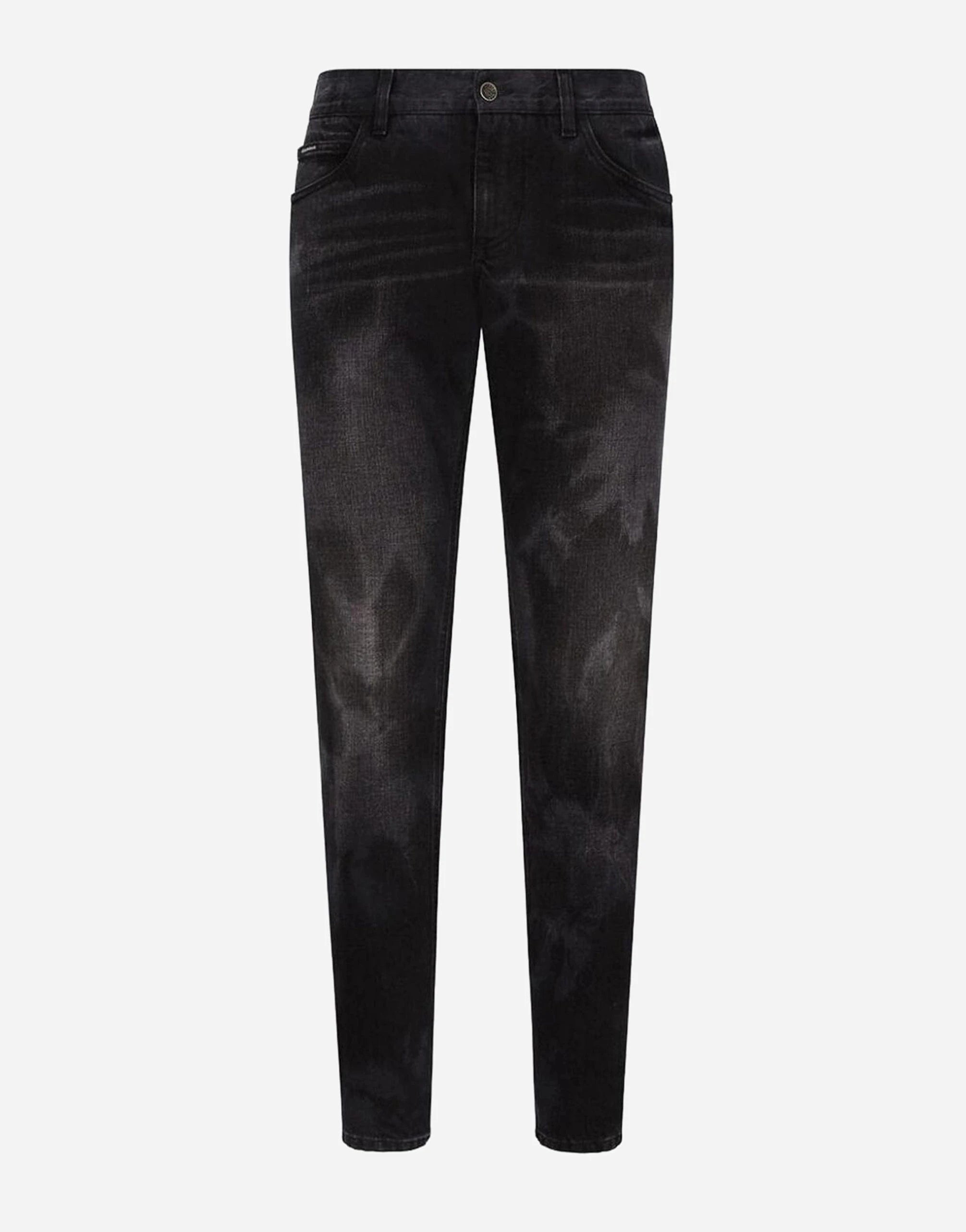 Dolce & Gabbana Washed Logo Patch Denim Jeans