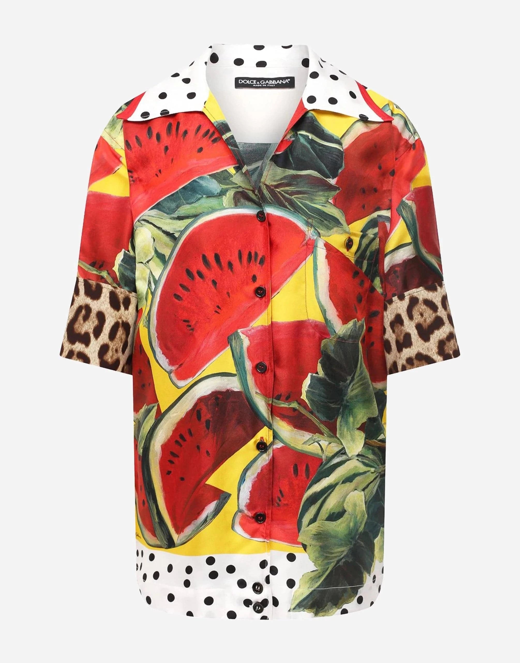 Dolce & Gabbana Watermelon-Print Silk Shirt