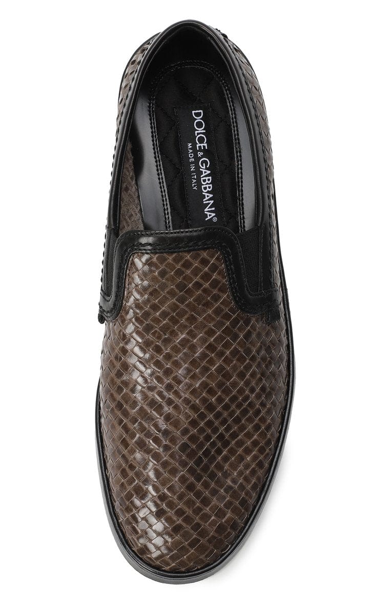 Dolce & Gabbana Weaved Leather Loafers