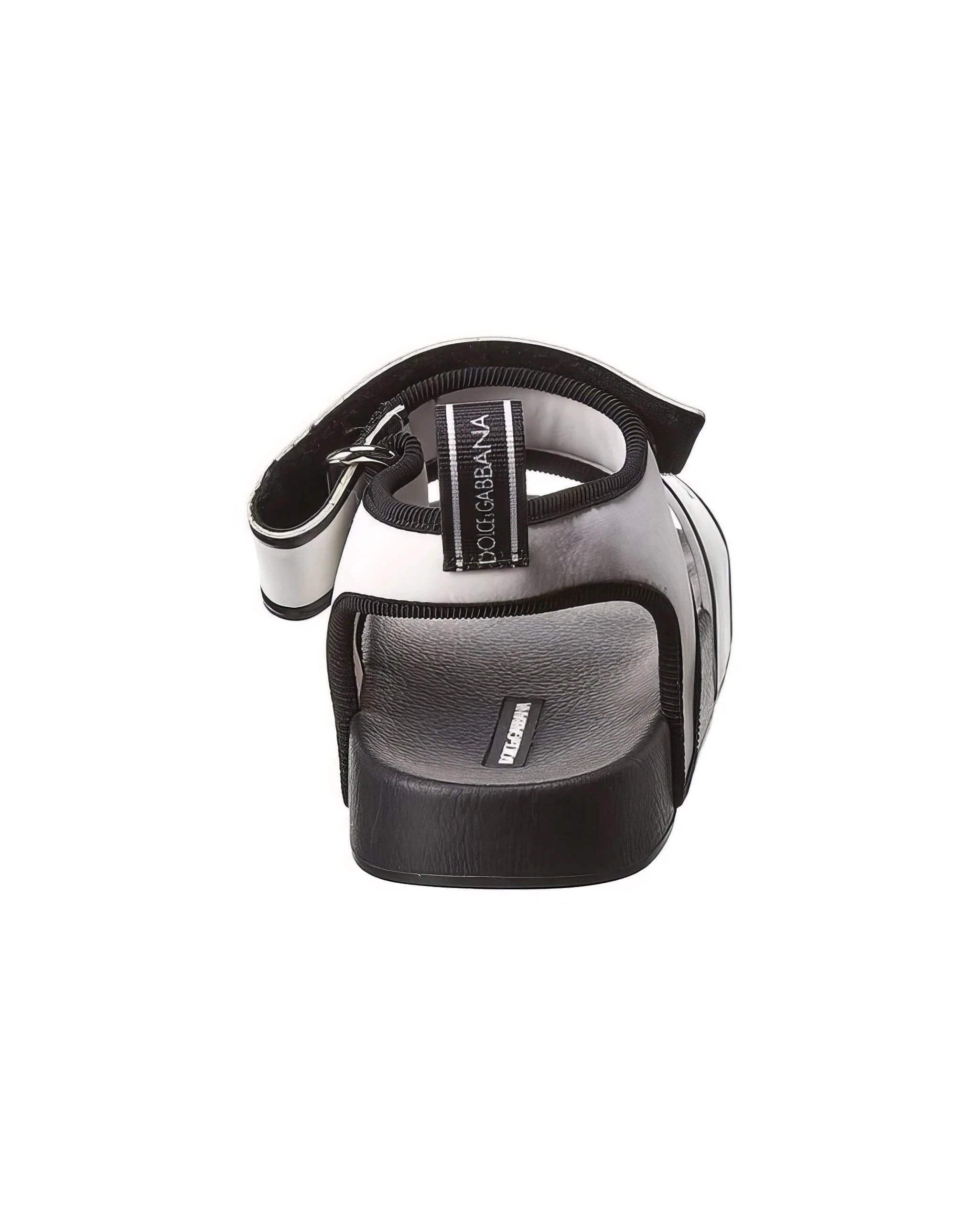 Dolce & Gabbana White And Black Logo Sandals