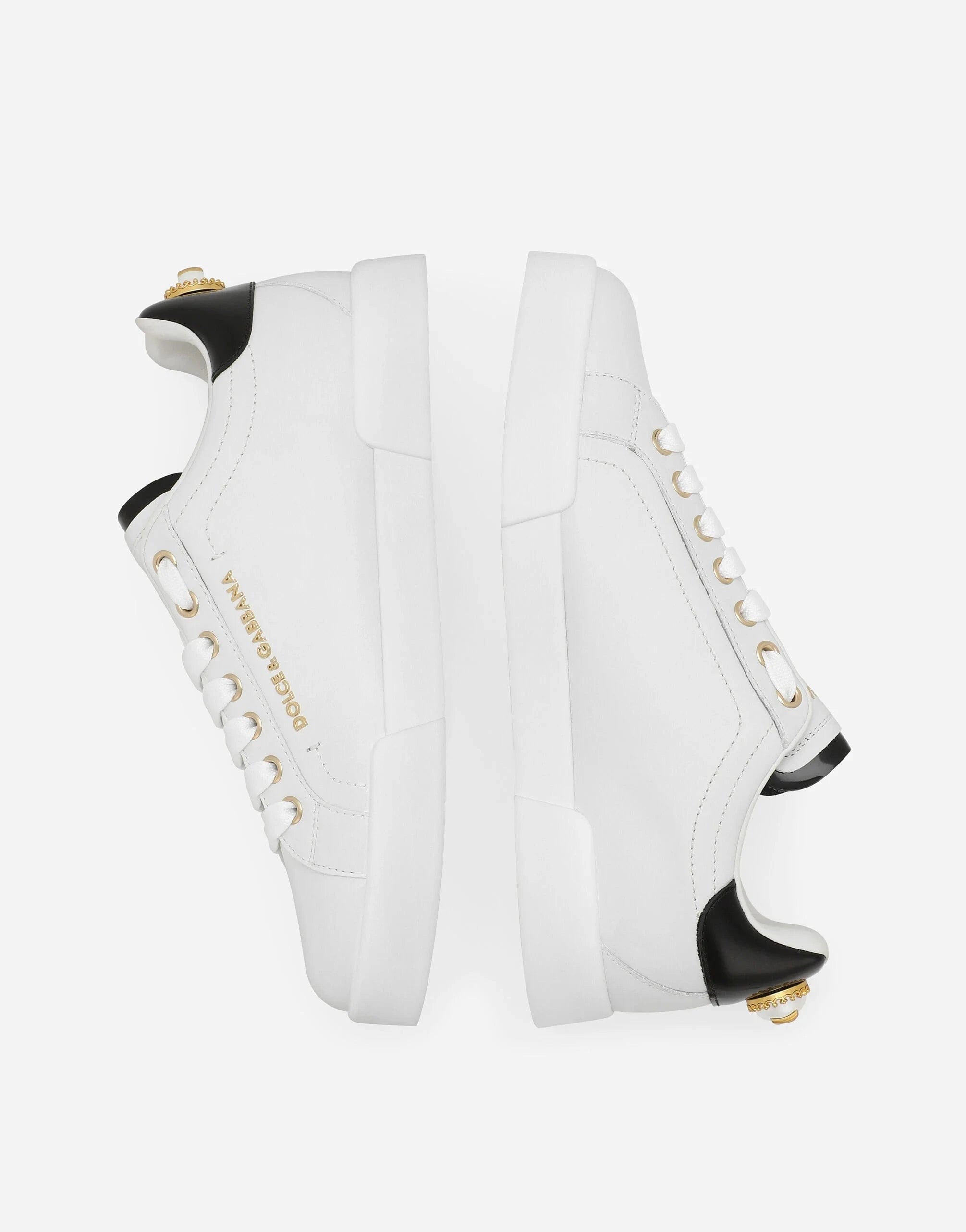 Dolce & Gabbana White Calfskin Portofino Sneakers