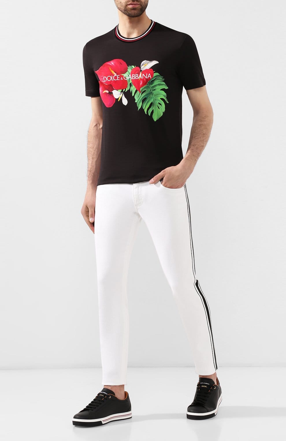Dolce & Gabbana White Cotton Sweatpants
