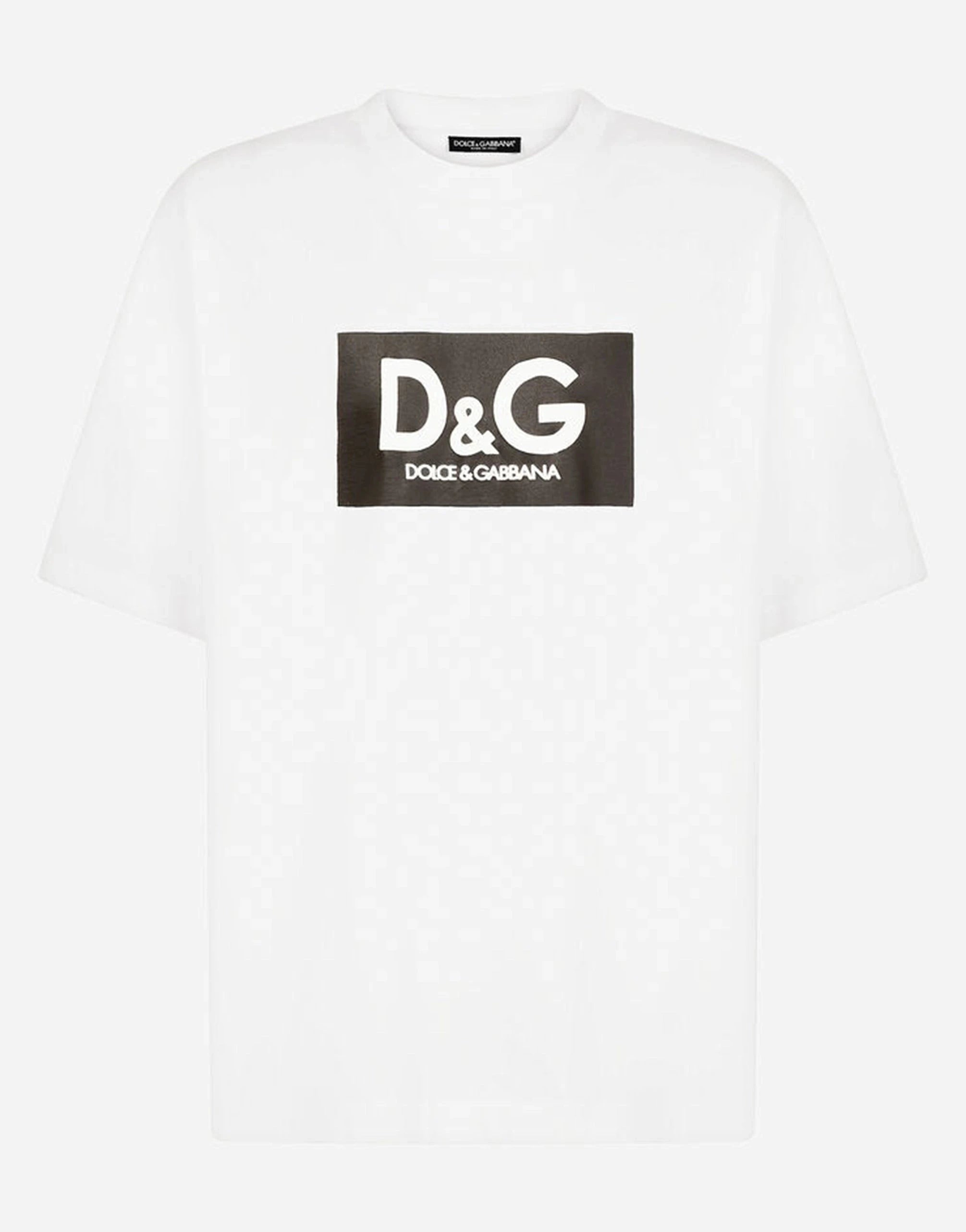 Dolce & Gabbana White D&G Print Cotton T-Shirt