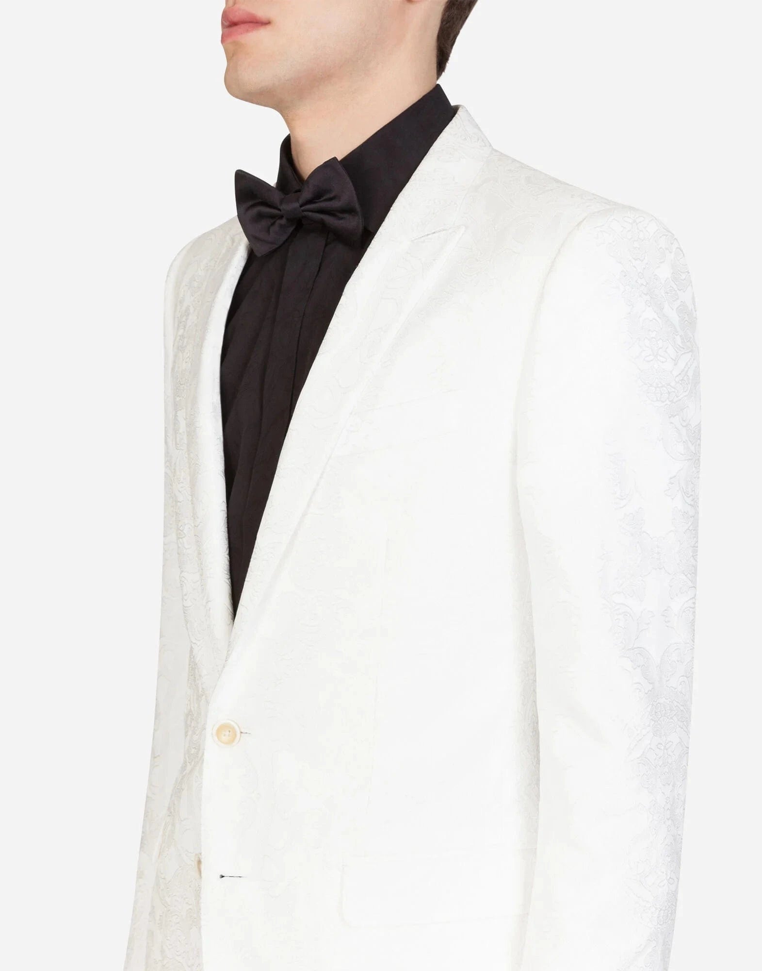 Dolce & Gabbana White Jacquard Martini Suit