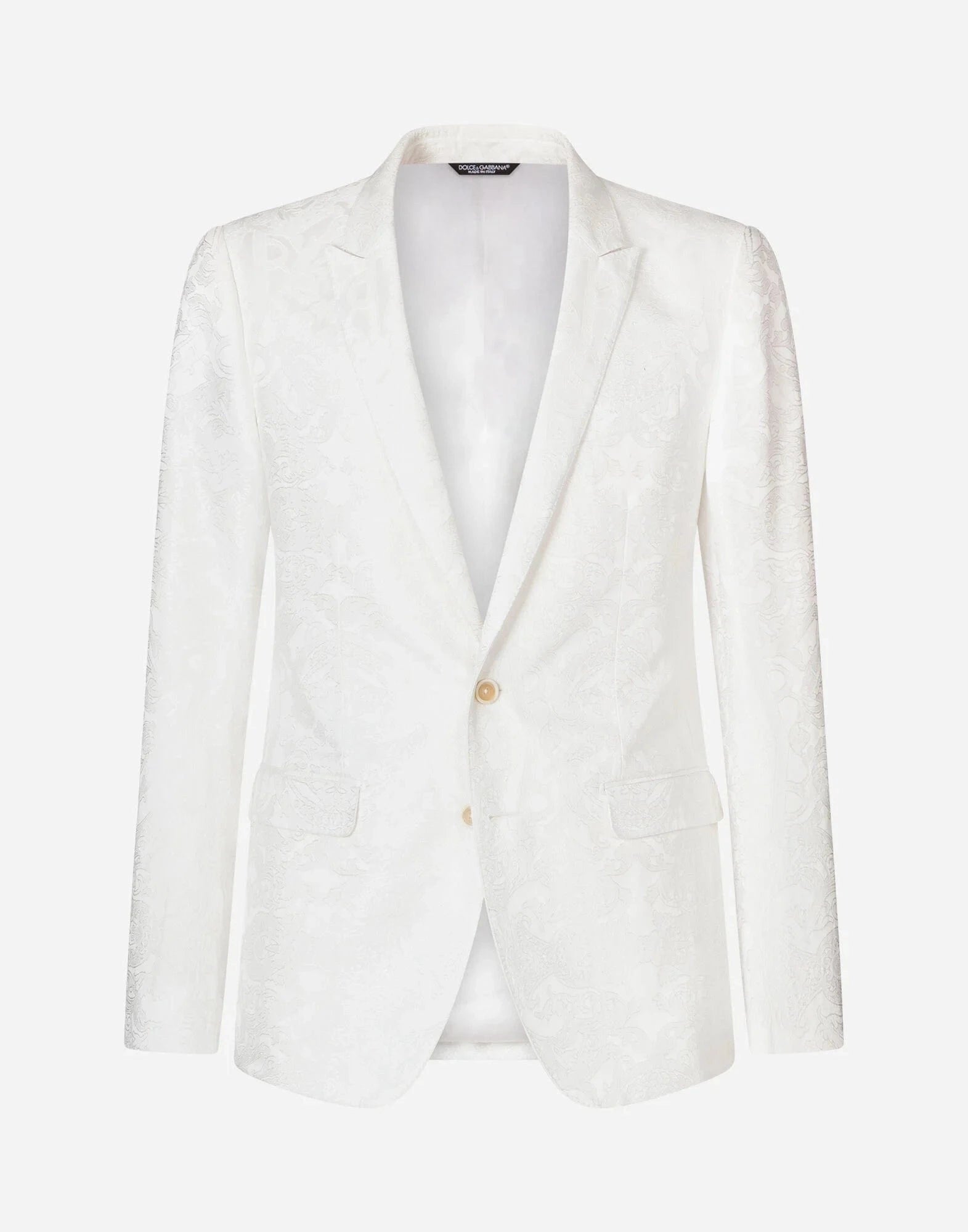 Dolce & Gabbana White Jacquard Martini Suit