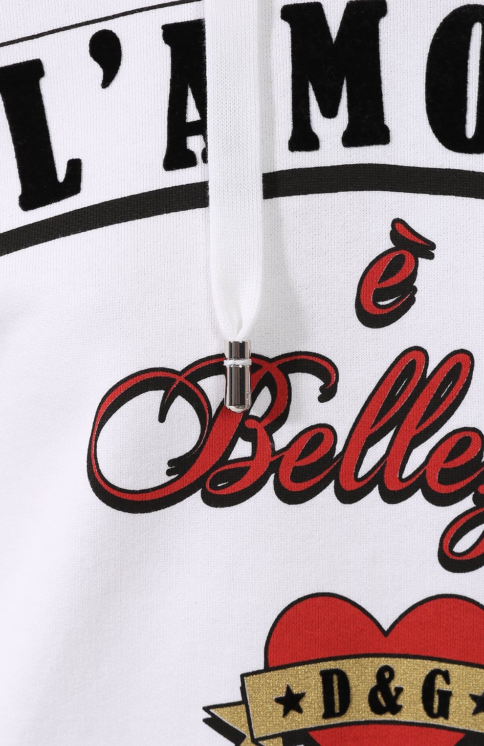 Dolce & Gabbana White L'Amore Cotton Hoodie