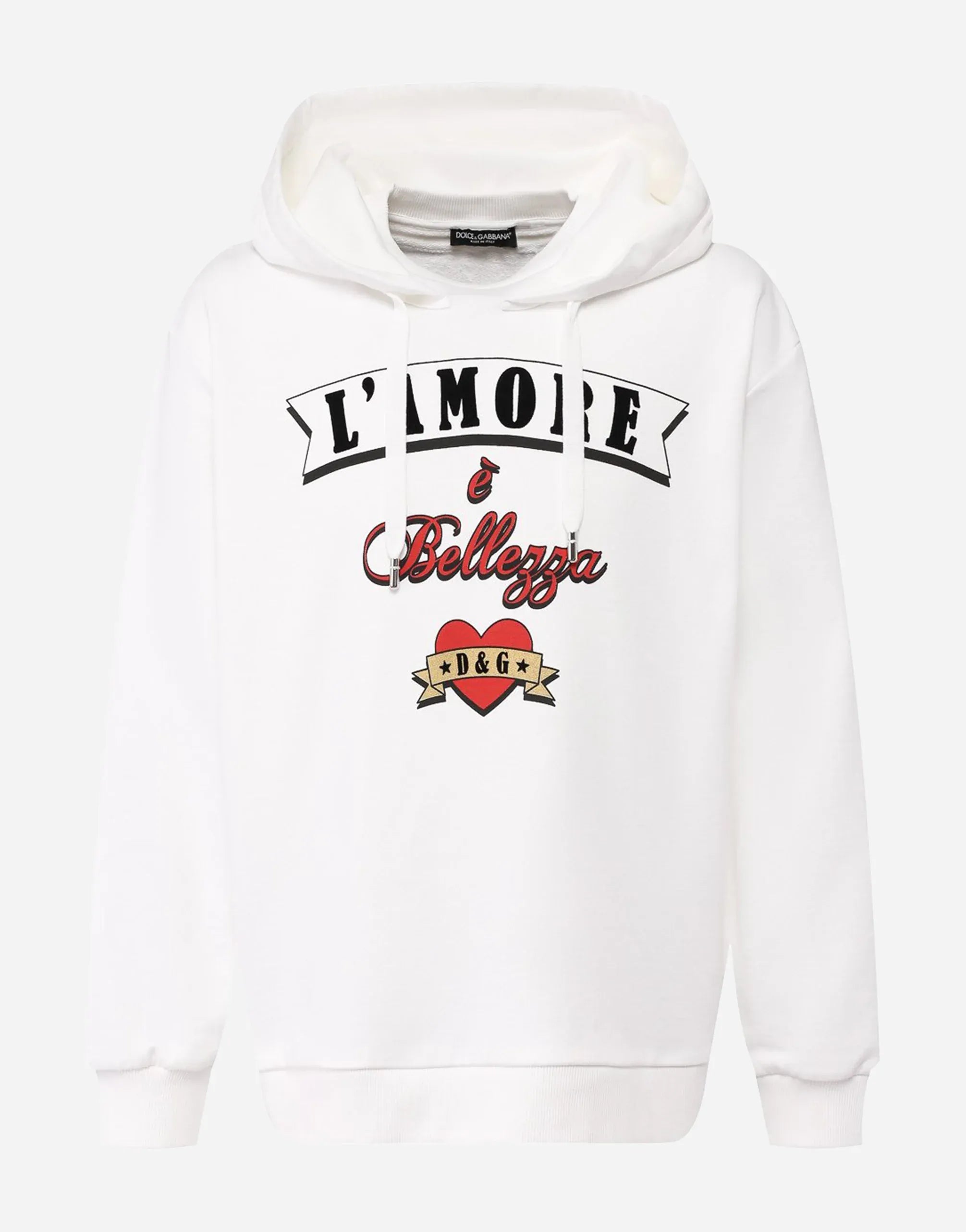 Dolce & Gabbana White L'Amore Cotton Hoodie