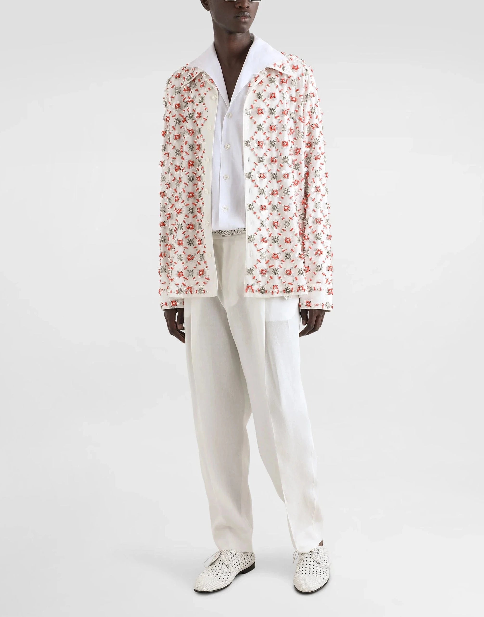 Dolce & Gabbana White Linen Shirt