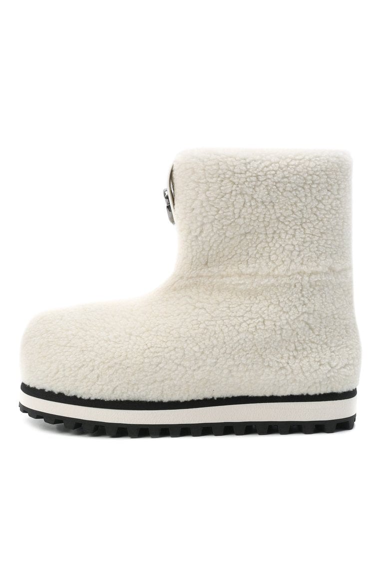 Dolce & Gabbana White Logo Ankle Boots