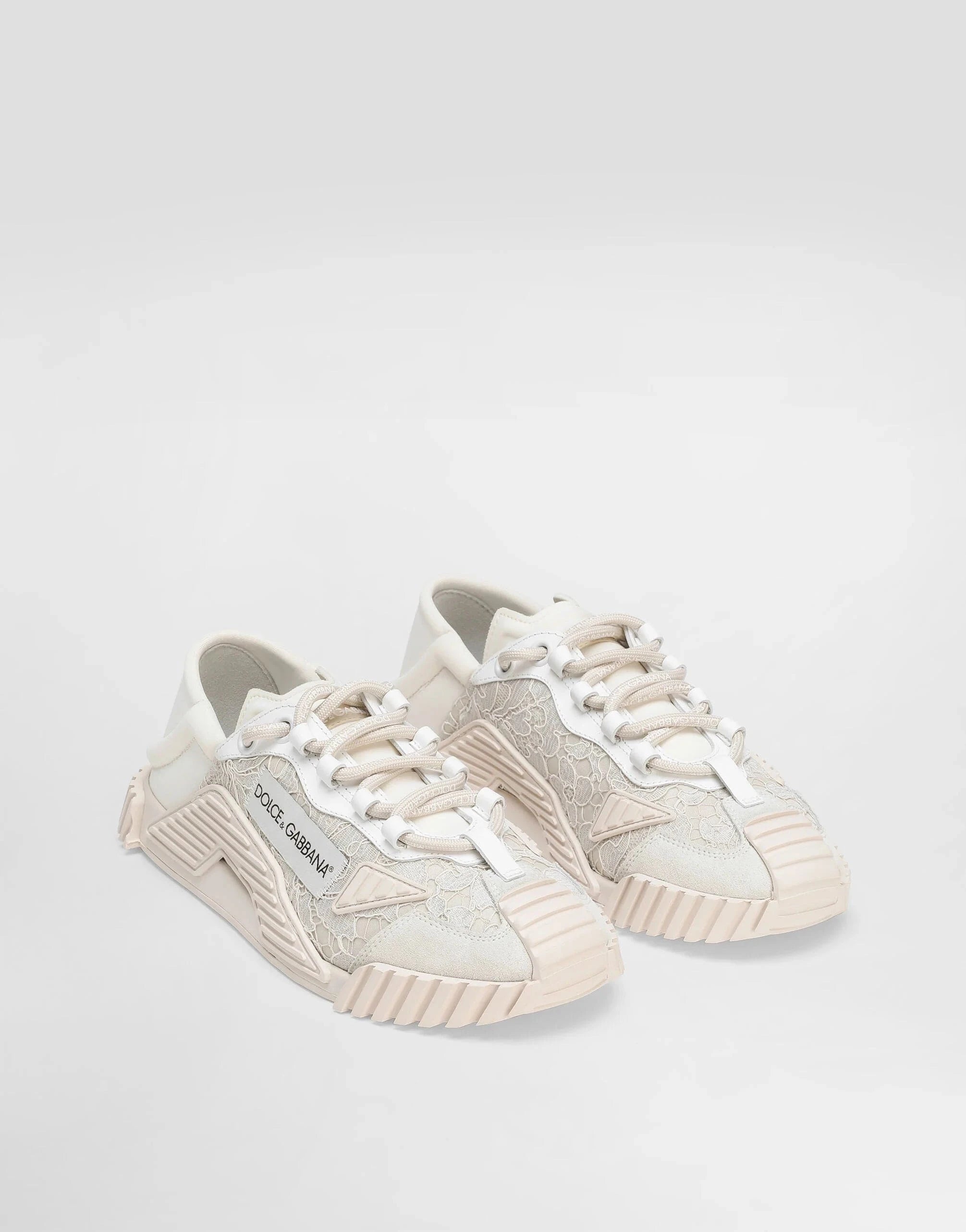 Dolce & Gabbana White Mixed-Materials NS1 Sneakers