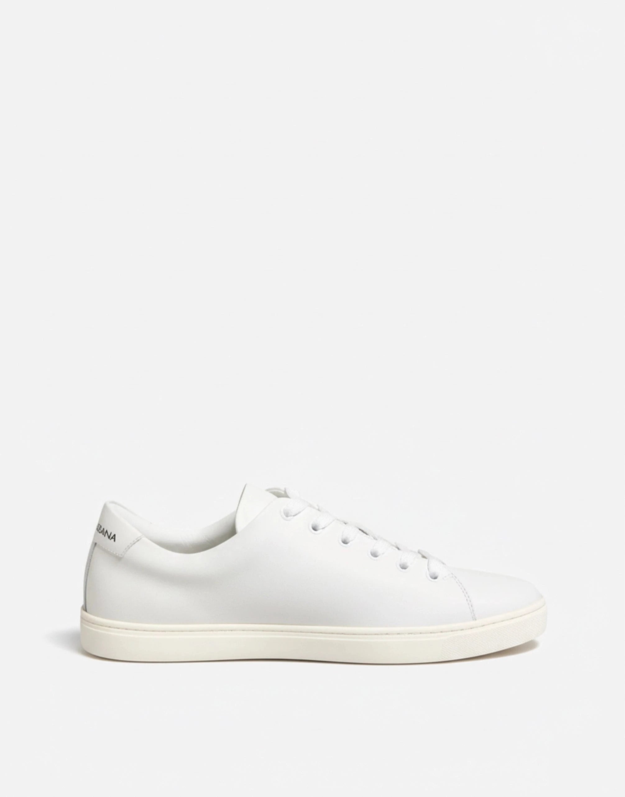 Dolce & Gabbana White Sacred-Heart Patch Leather Sneakers