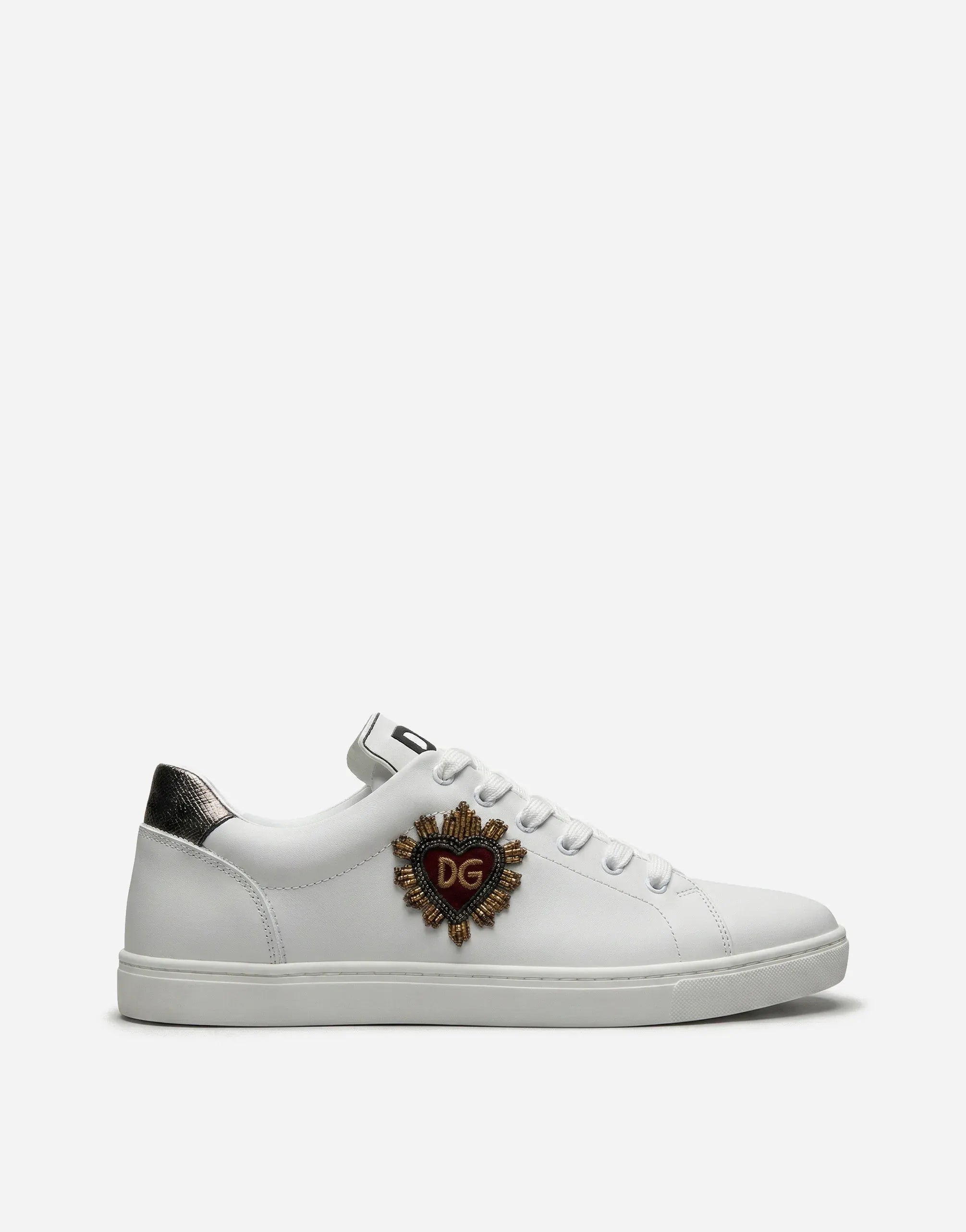 Dolce & Gabbana White Sacred-Heart Patch Sneakers