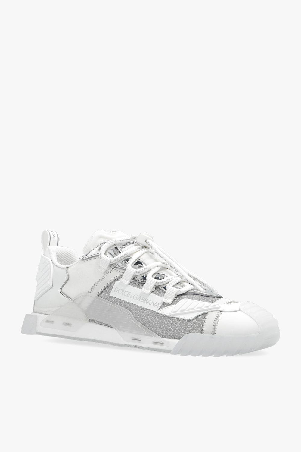 Dolce & Gabbana White & Silver NS1 Low-Top Sneakers