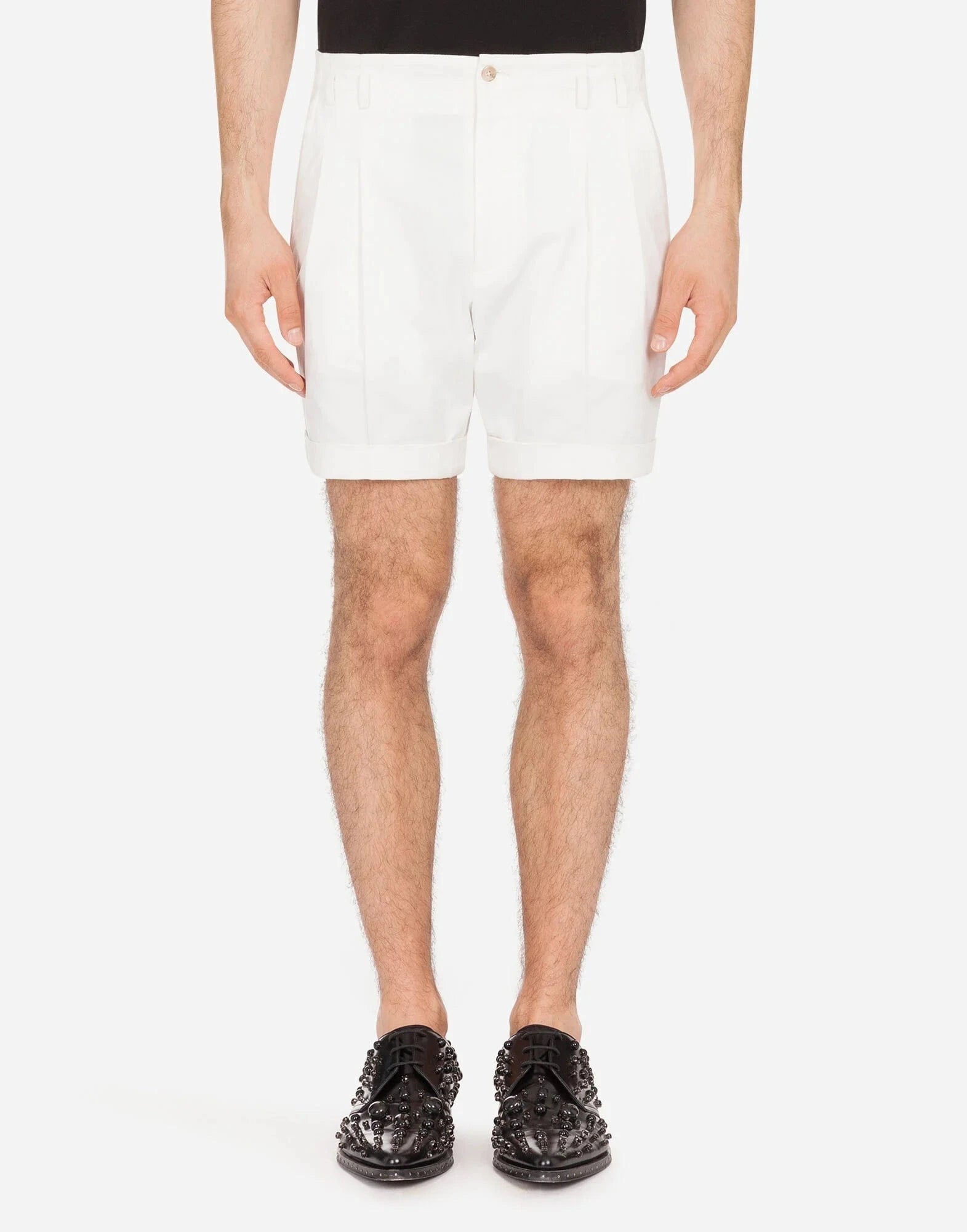 Dolce & Gabbana White Stretch Cotton Bermuda Shorts
