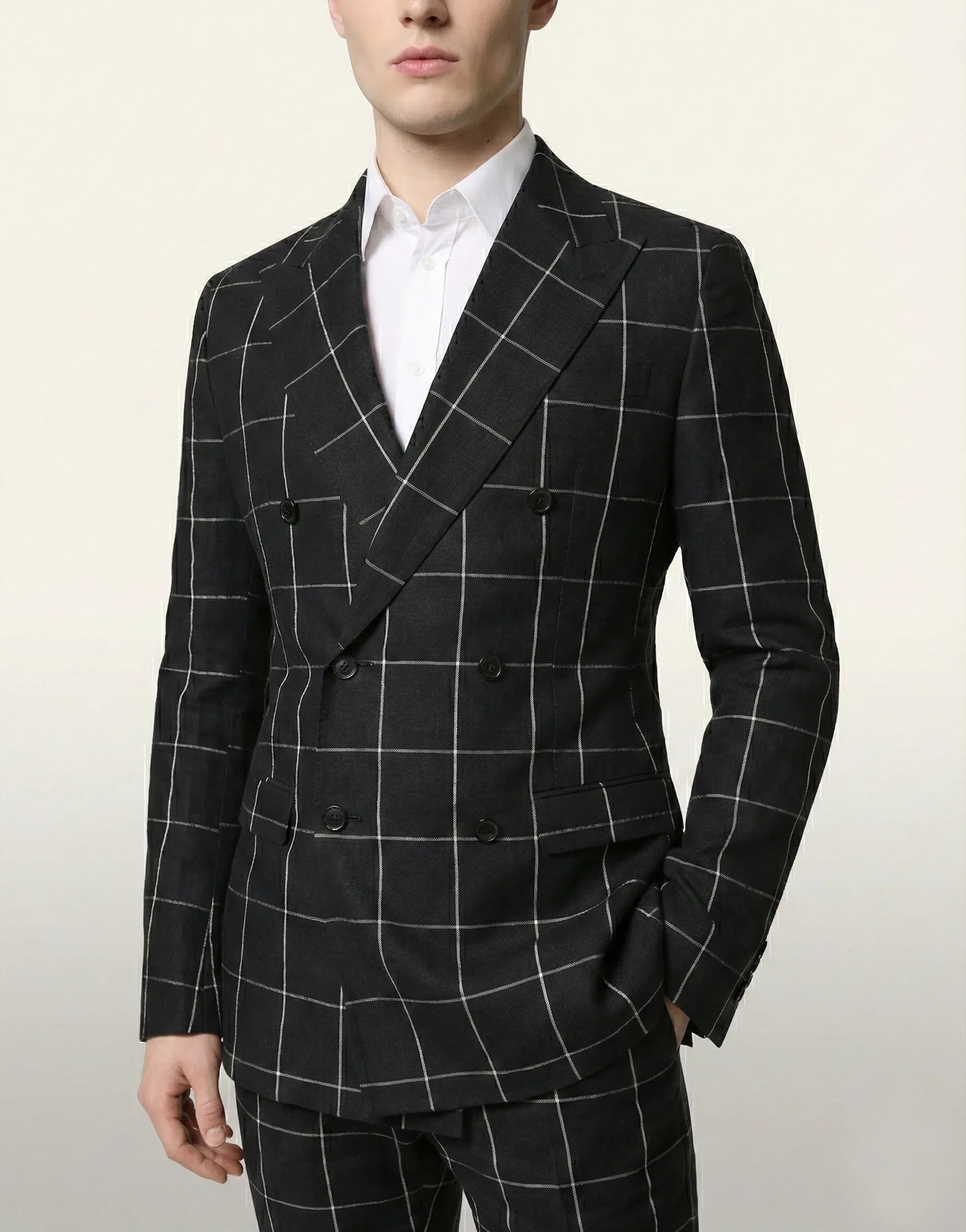 Dolce & Gabbana Windowpane Taormina-Fit Double-Breasted Suit