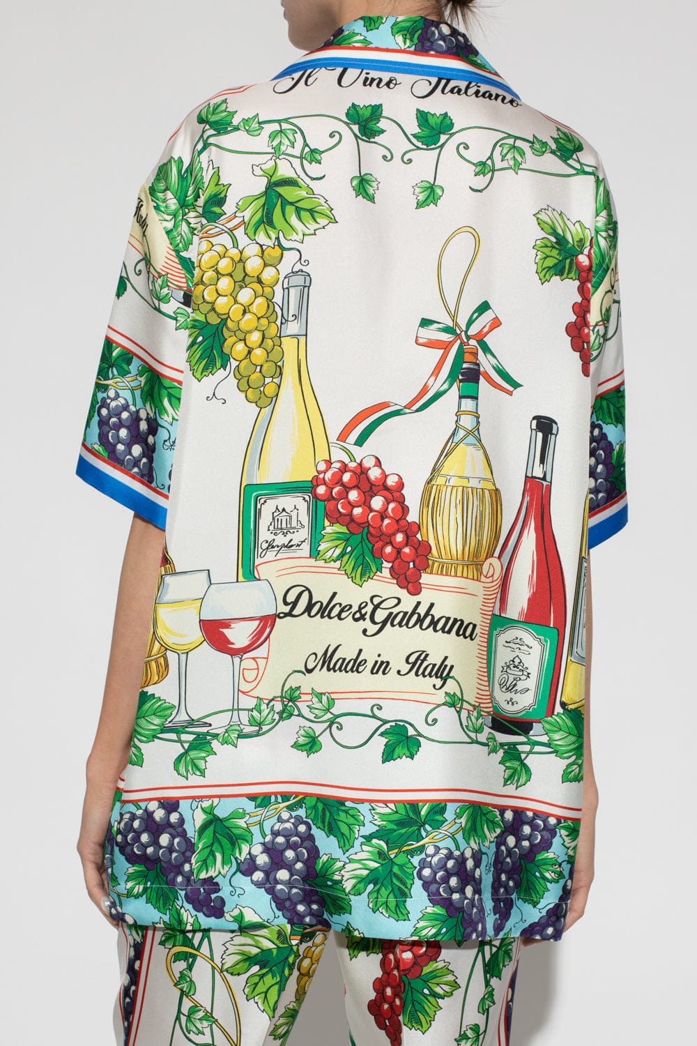 Dolce & Gabbana Wine-Print Silk Shirt