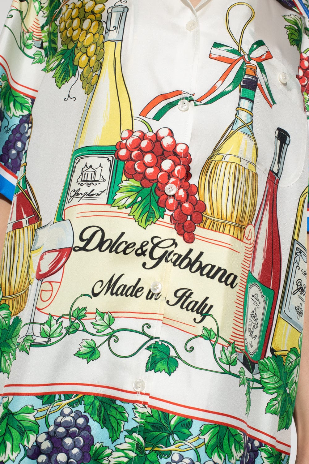 Dolce & Gabbana Wine-Print Silk Shirt