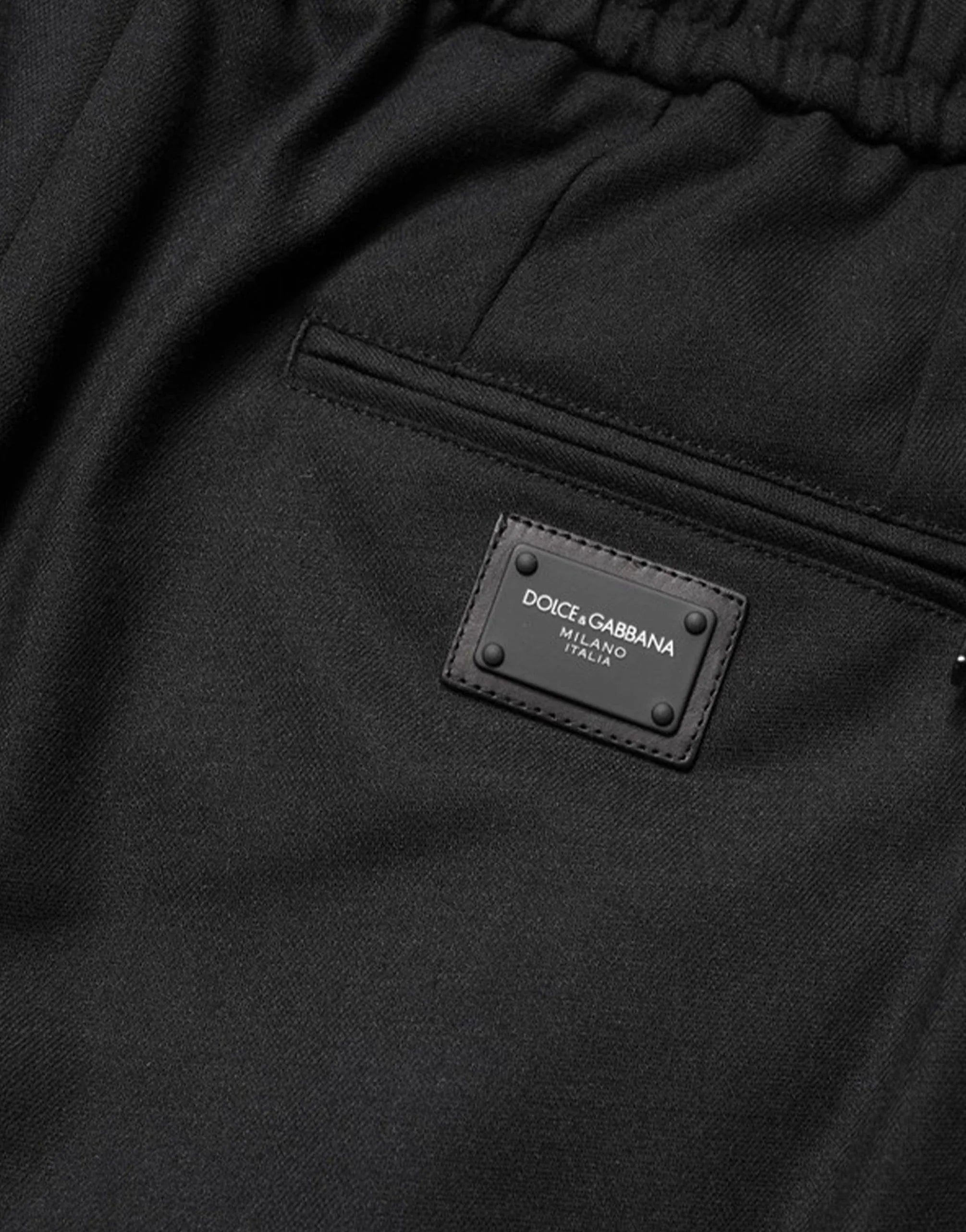 Dolce & Gabbana Wool-Blend Logo Plaque Jogging Pants