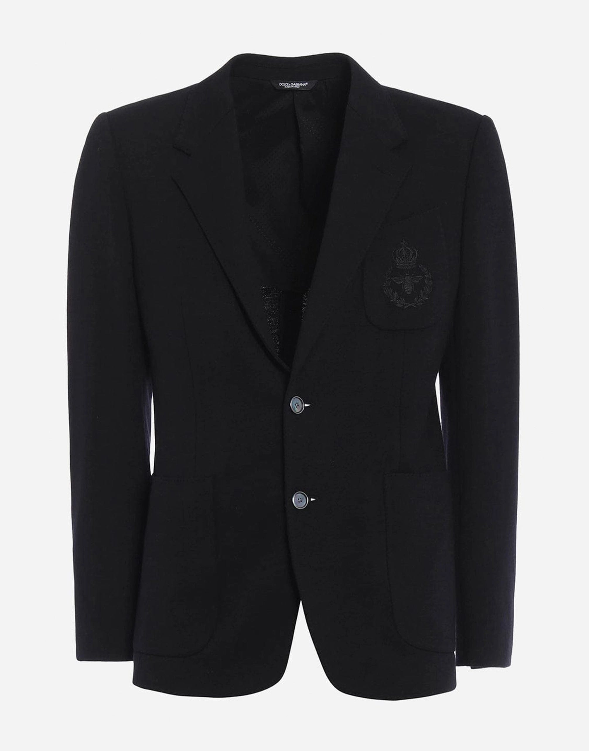 Dolce & Gabbana Wool Crown Patch Blazer
