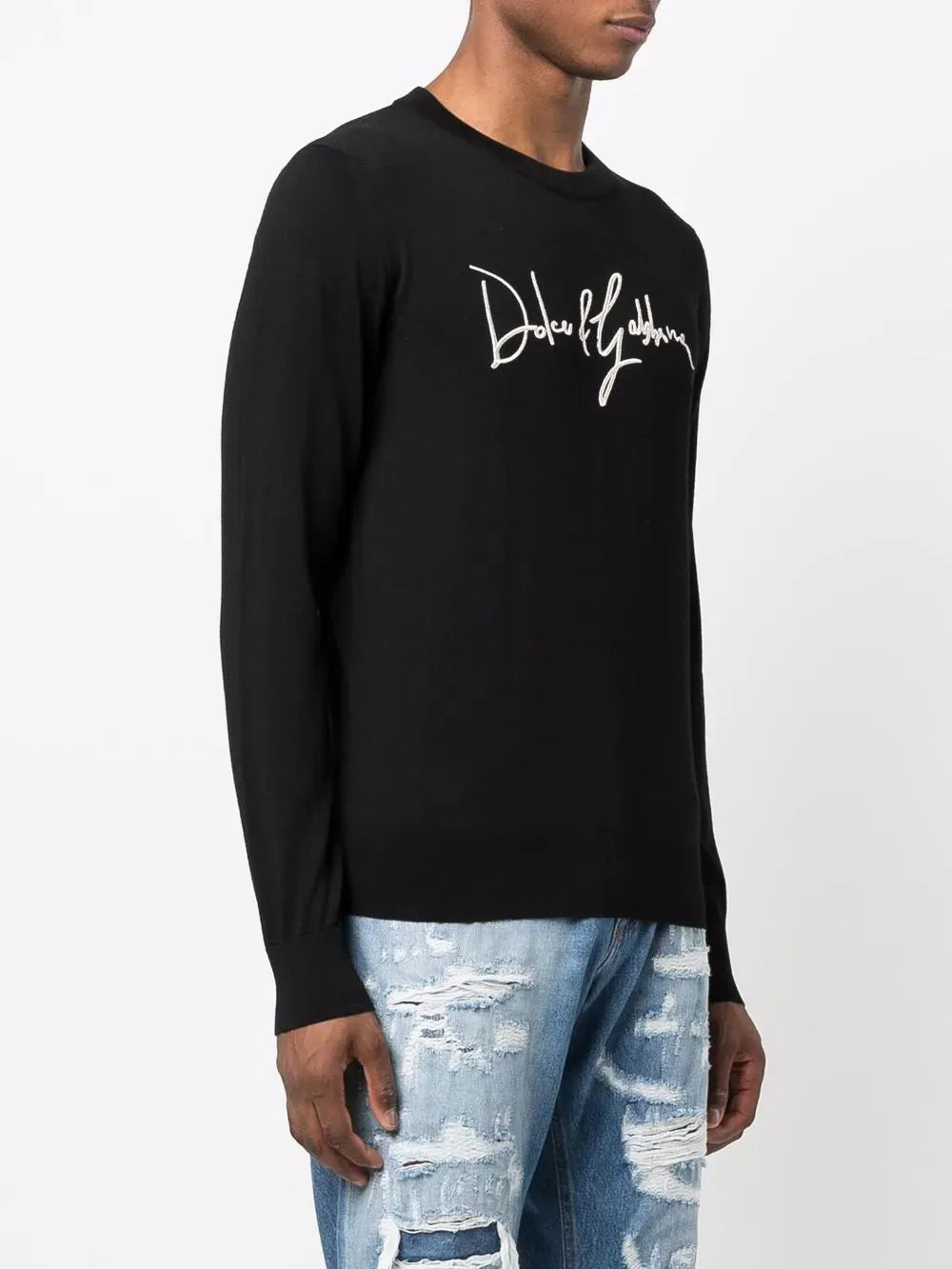 Dolce & Gabbana Dolce & Gabbana Wool Embroidered-Logo Sweater