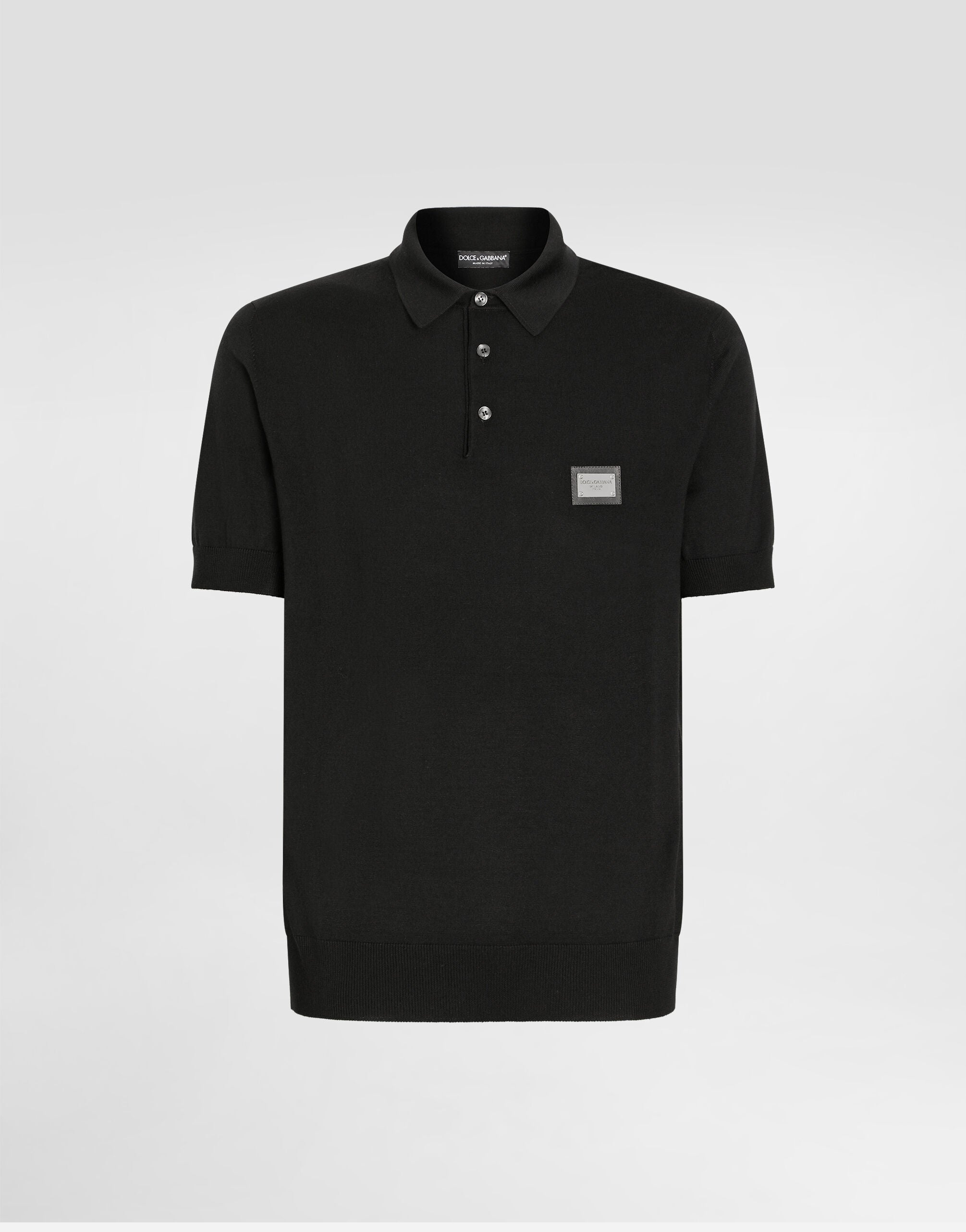 Dolce & Gabbana Wool Logo-Plaque Polo Shirt