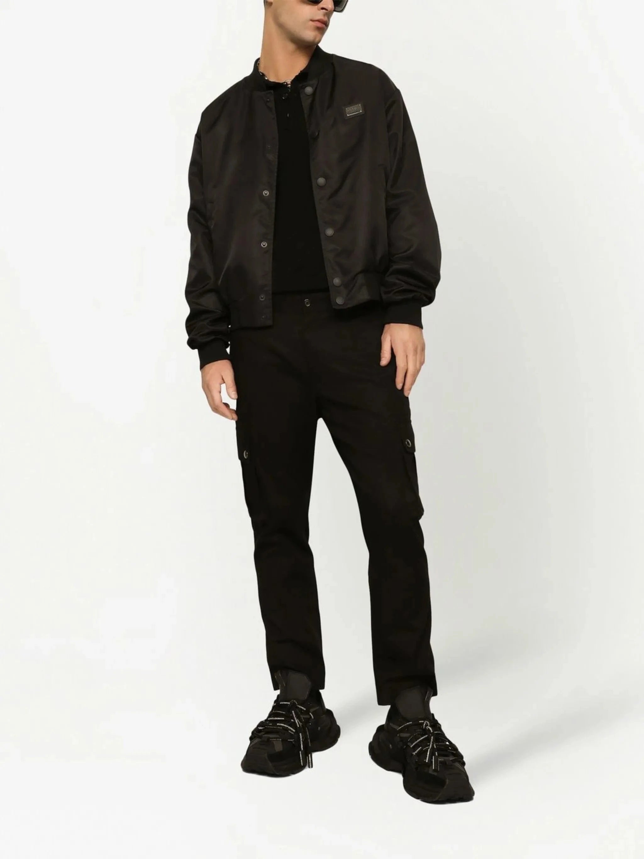 Dolce & Gabbana Wool Logo-Plaque Polo Shirt