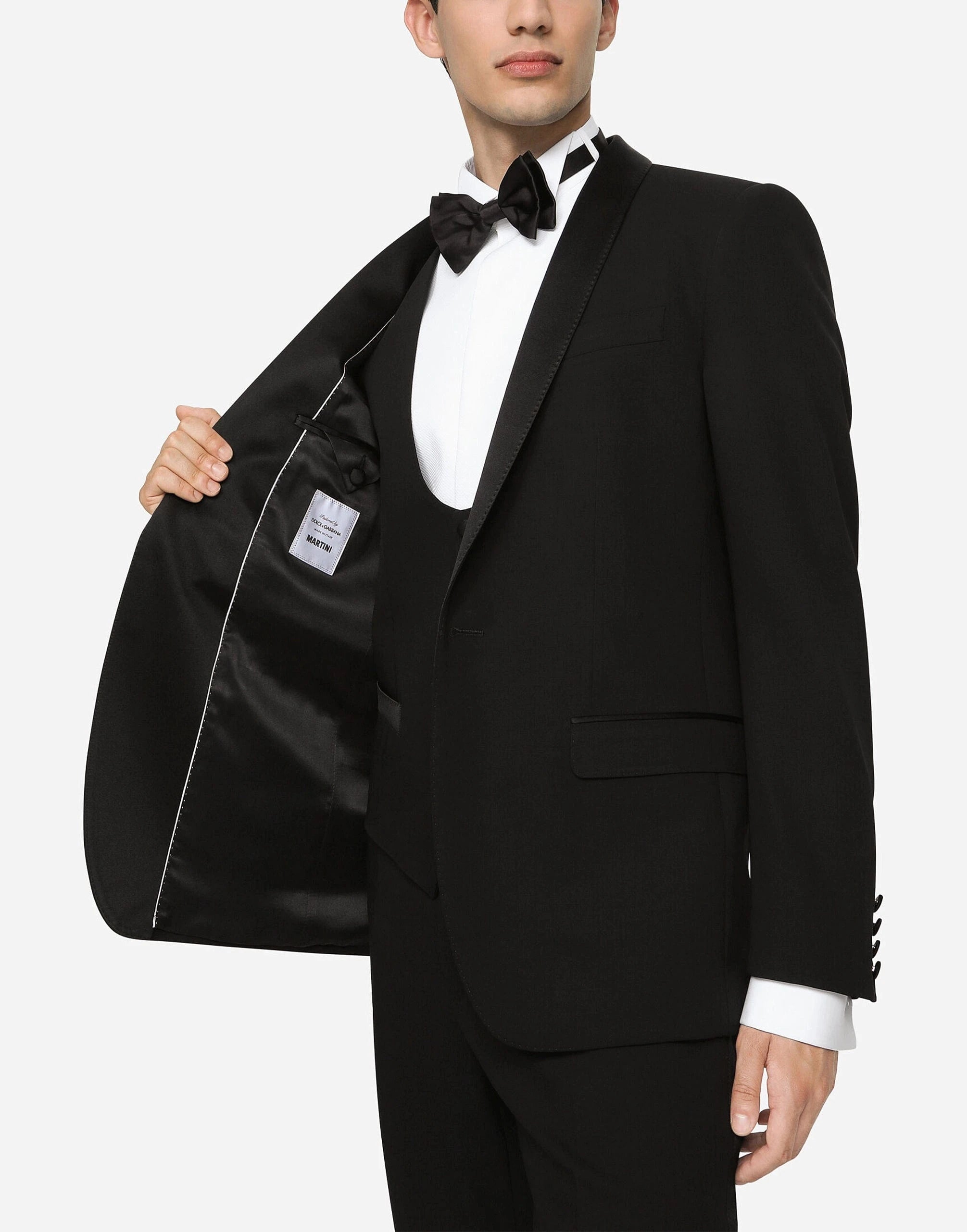 Dolce & Gabbana Wool Martini-Fit Tuxedo Blazer Jacket