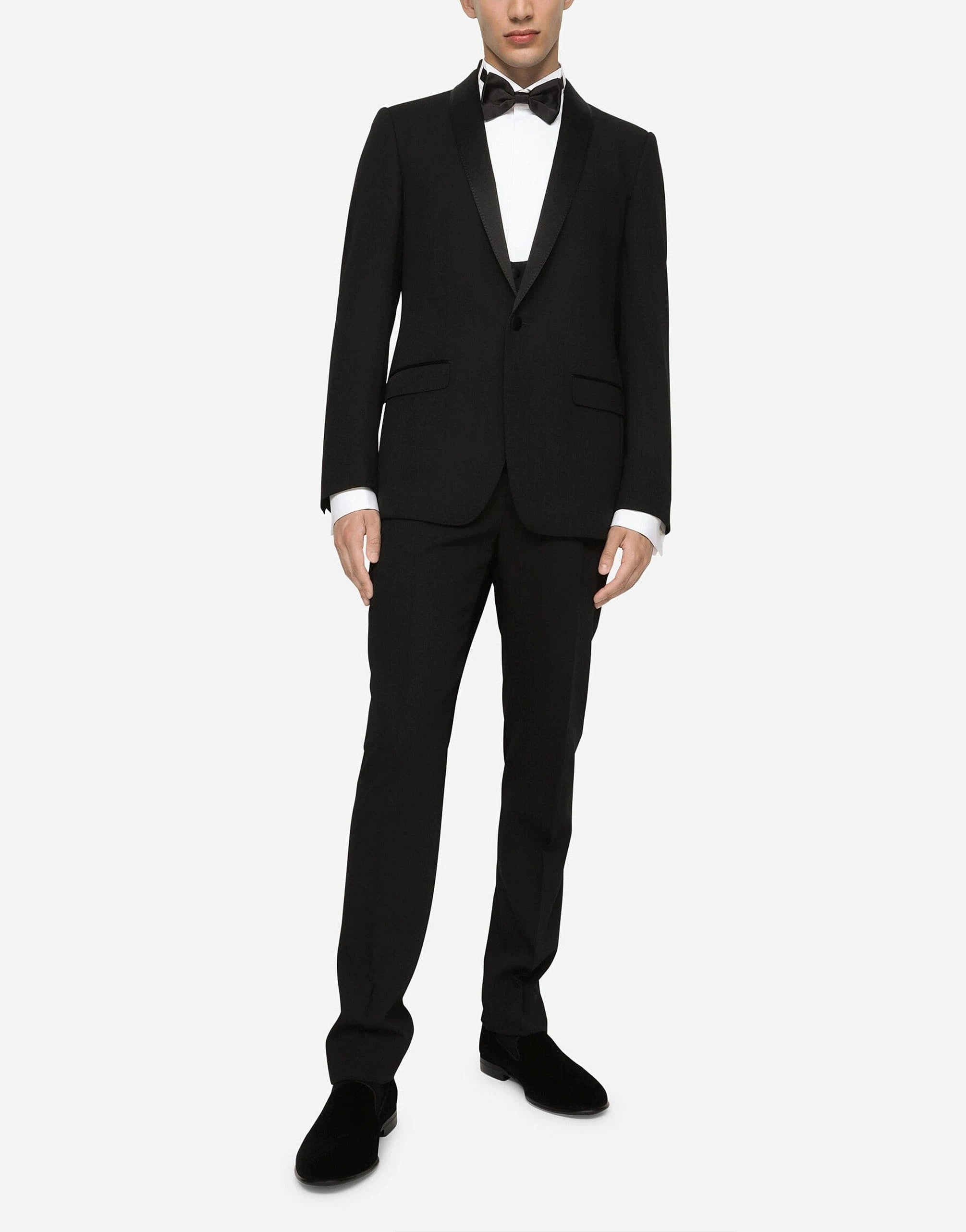 Dolce & Gabbana Wool Martini-Fit Tuxedo Blazer Jacket