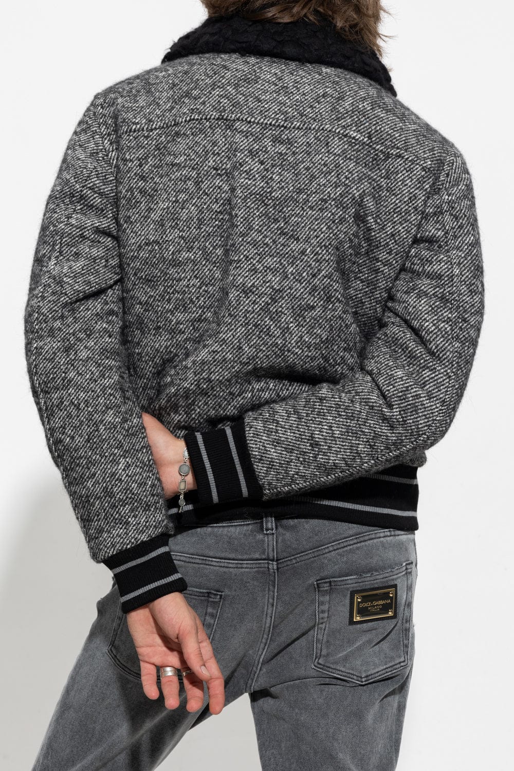 Dolce & Gabbana Wool Tweed Bomber Jacket