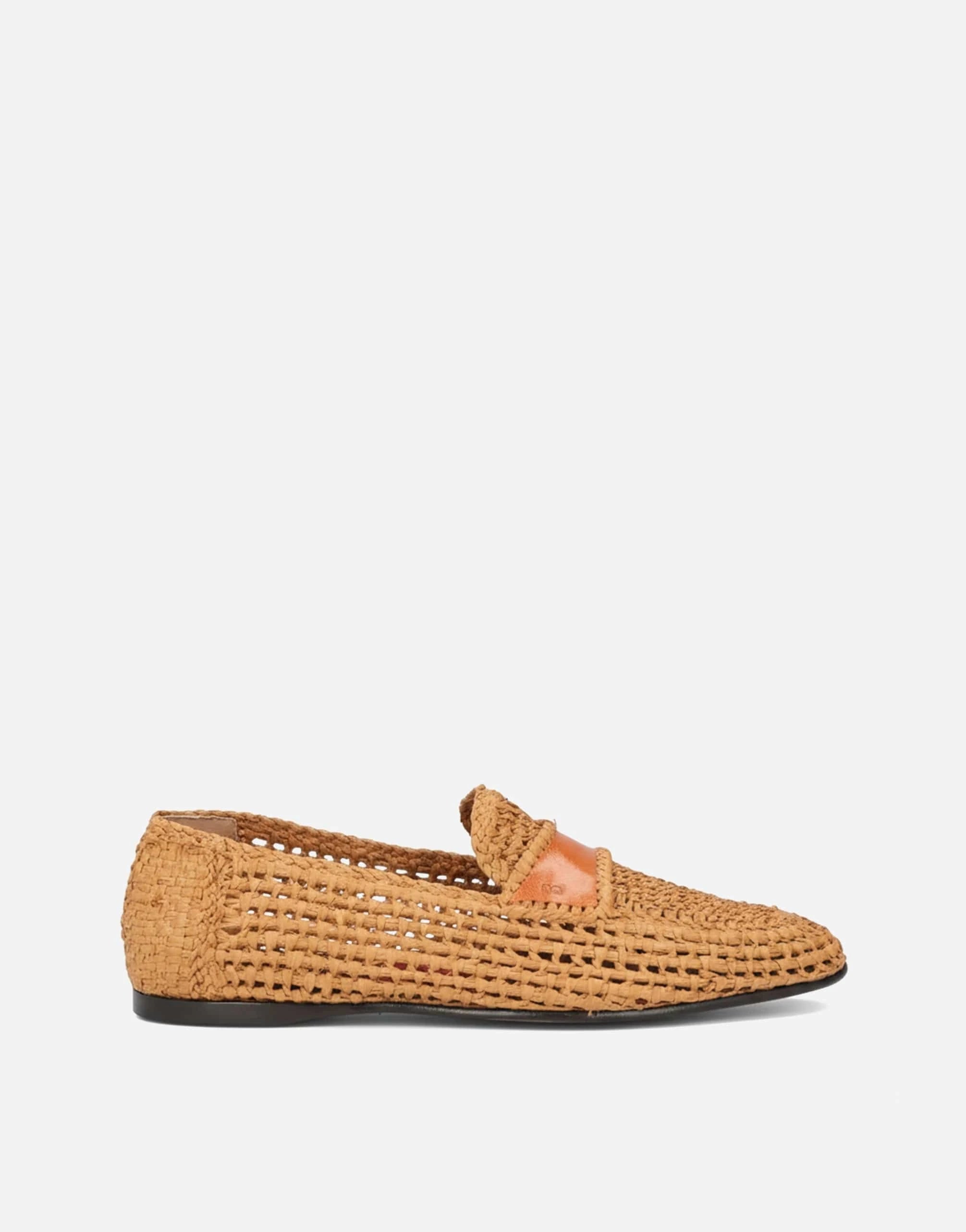 Dolce & Gabbana Woven Raffia Slip-On Loafers
