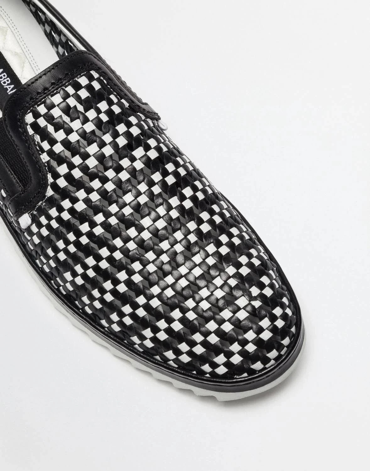 Dolce & Gabbana Woven Two-tone Leather Loafers