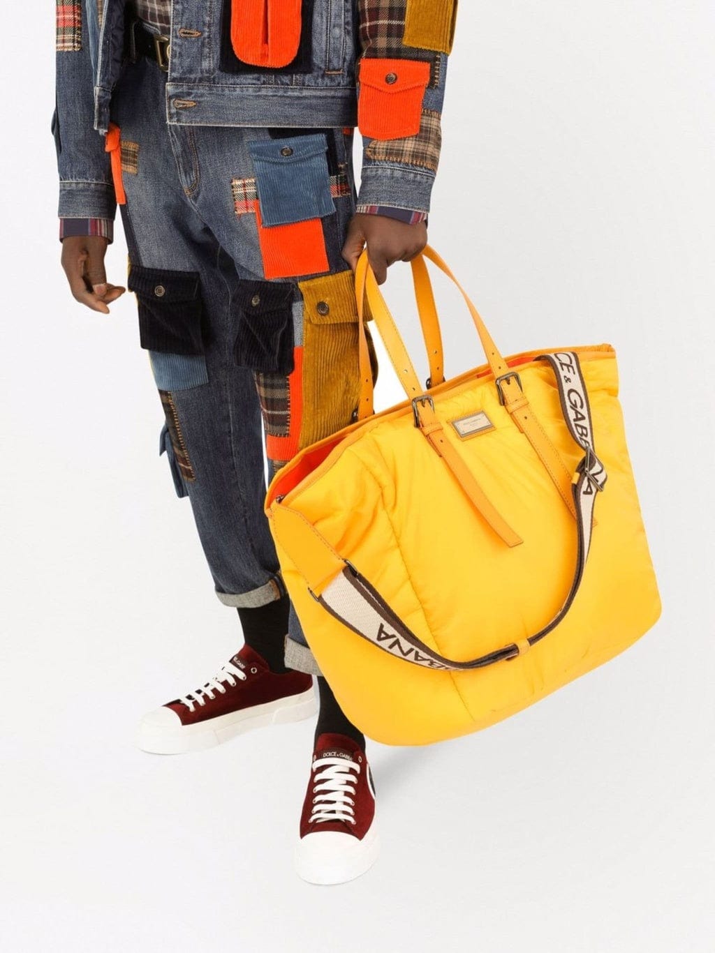 Dolce & Gabbana Yellow Logo Tote Bag